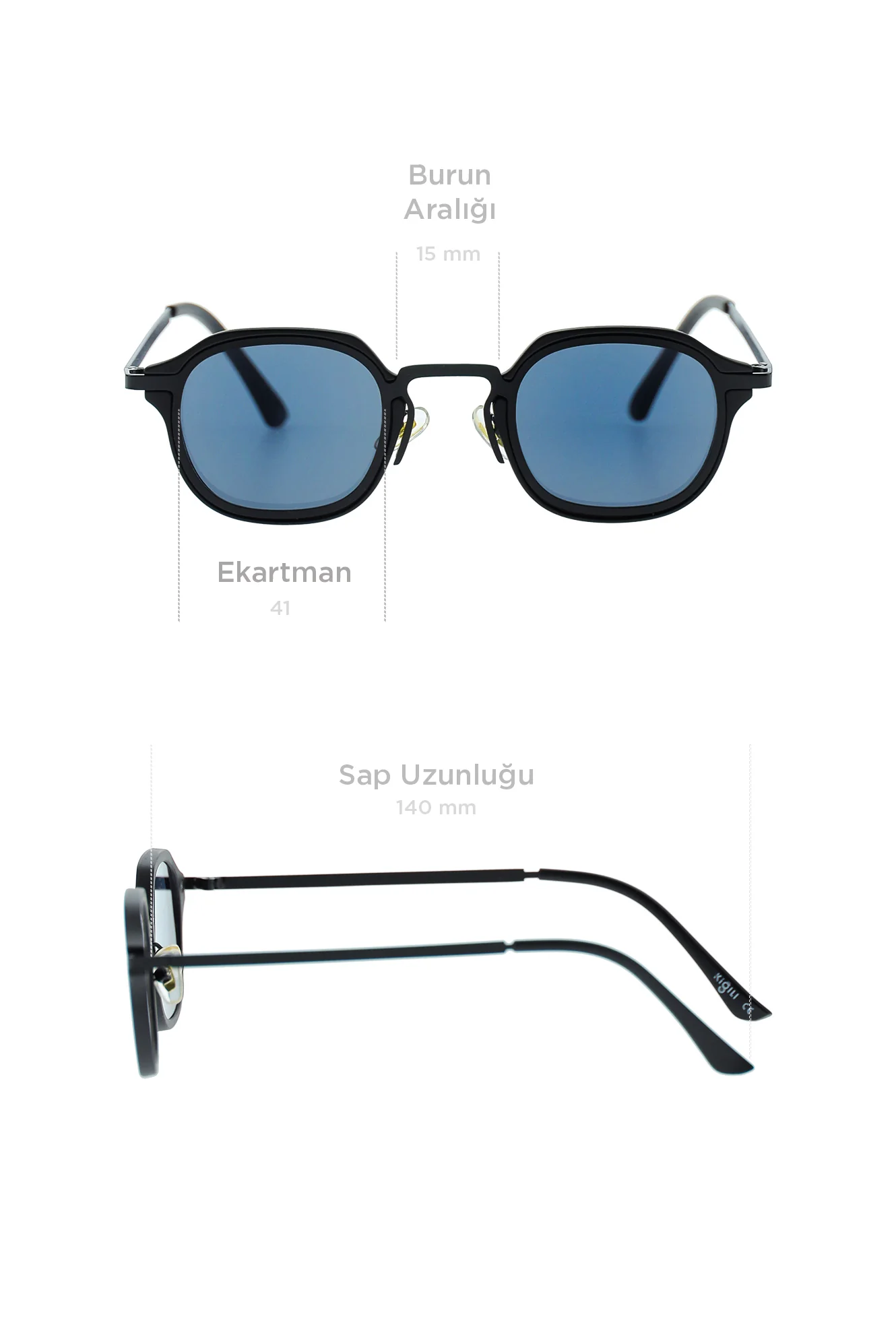 Siyah UV400 Korumalı Metal Çerçeve Erkek Güneş Gözlüğü - Image 7