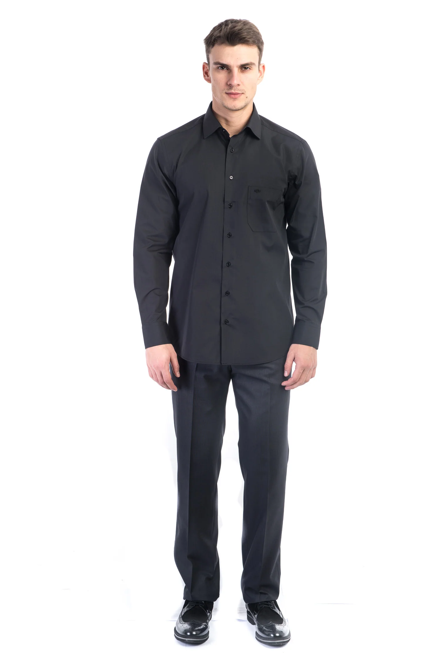 Siyah Tt.Pamuk Polyester Gömlek - Image 3