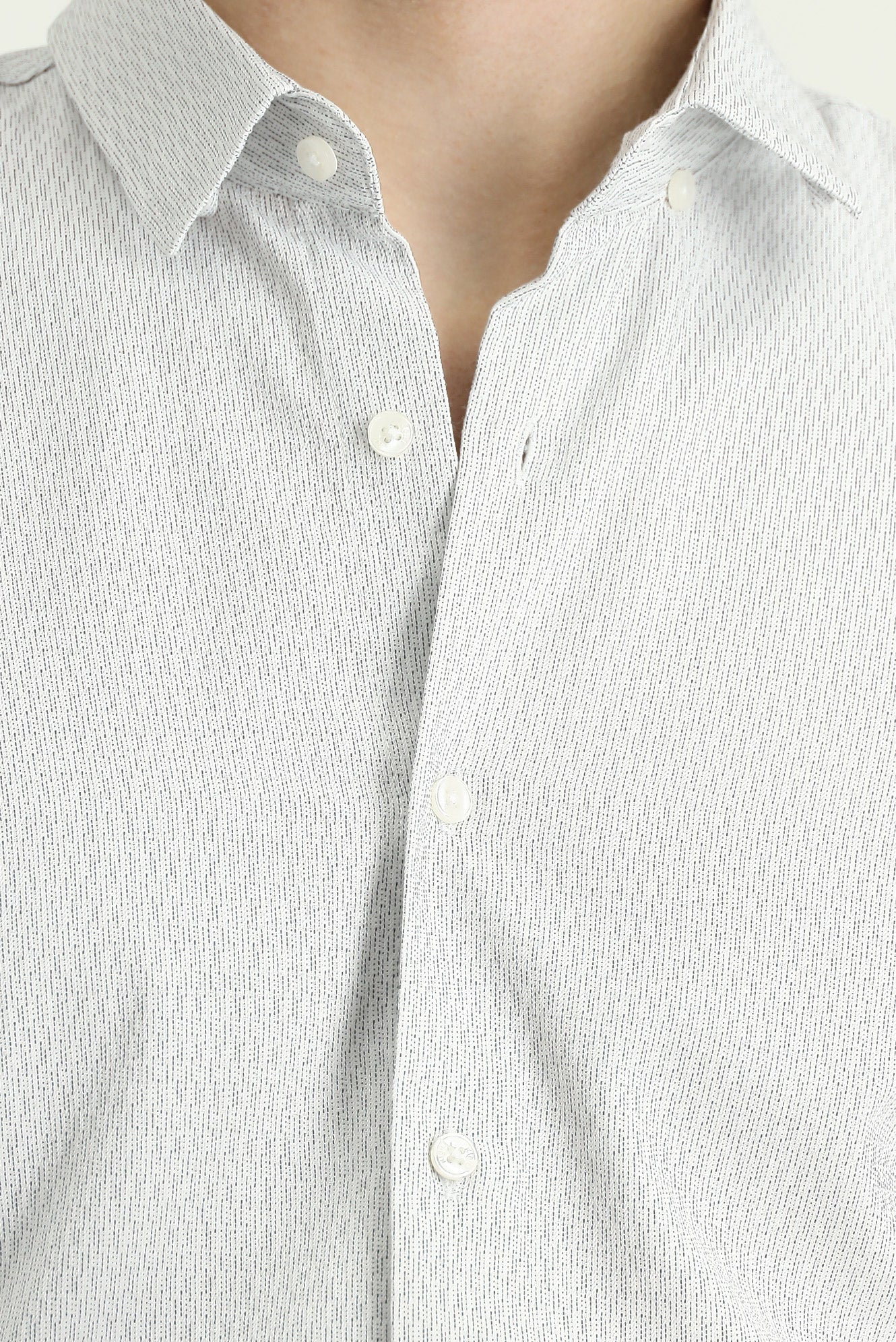Siyah Uzun Kol Slim Fit Dar Kesim Desenli Pamuklu Kolay Ütülenebilir Düğmeli Yaka Gömlek - Image 5