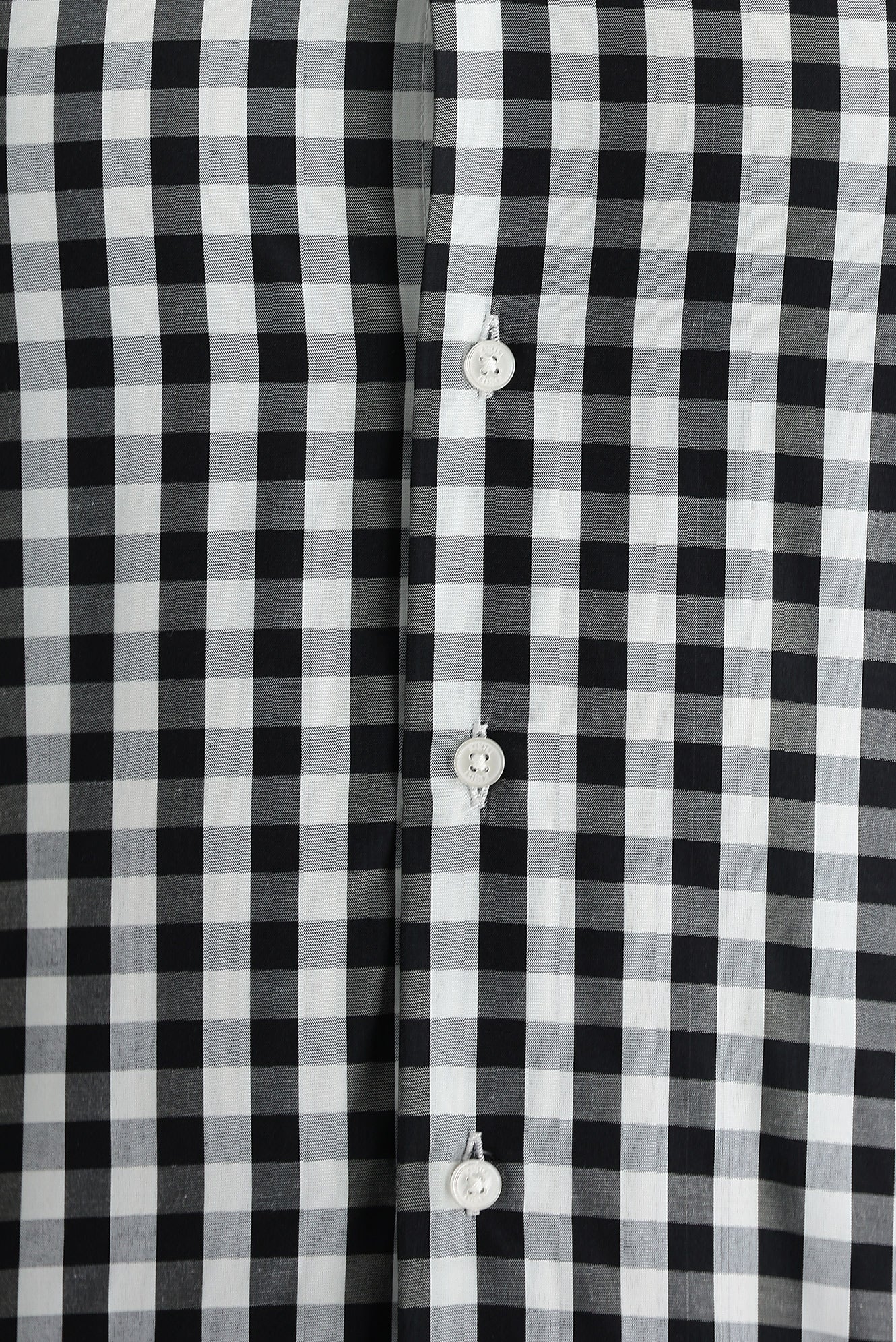 Siyah Uzun Kol Slim Fit Dar Kesim Kareli Pamuklu Gömlek - Image 4