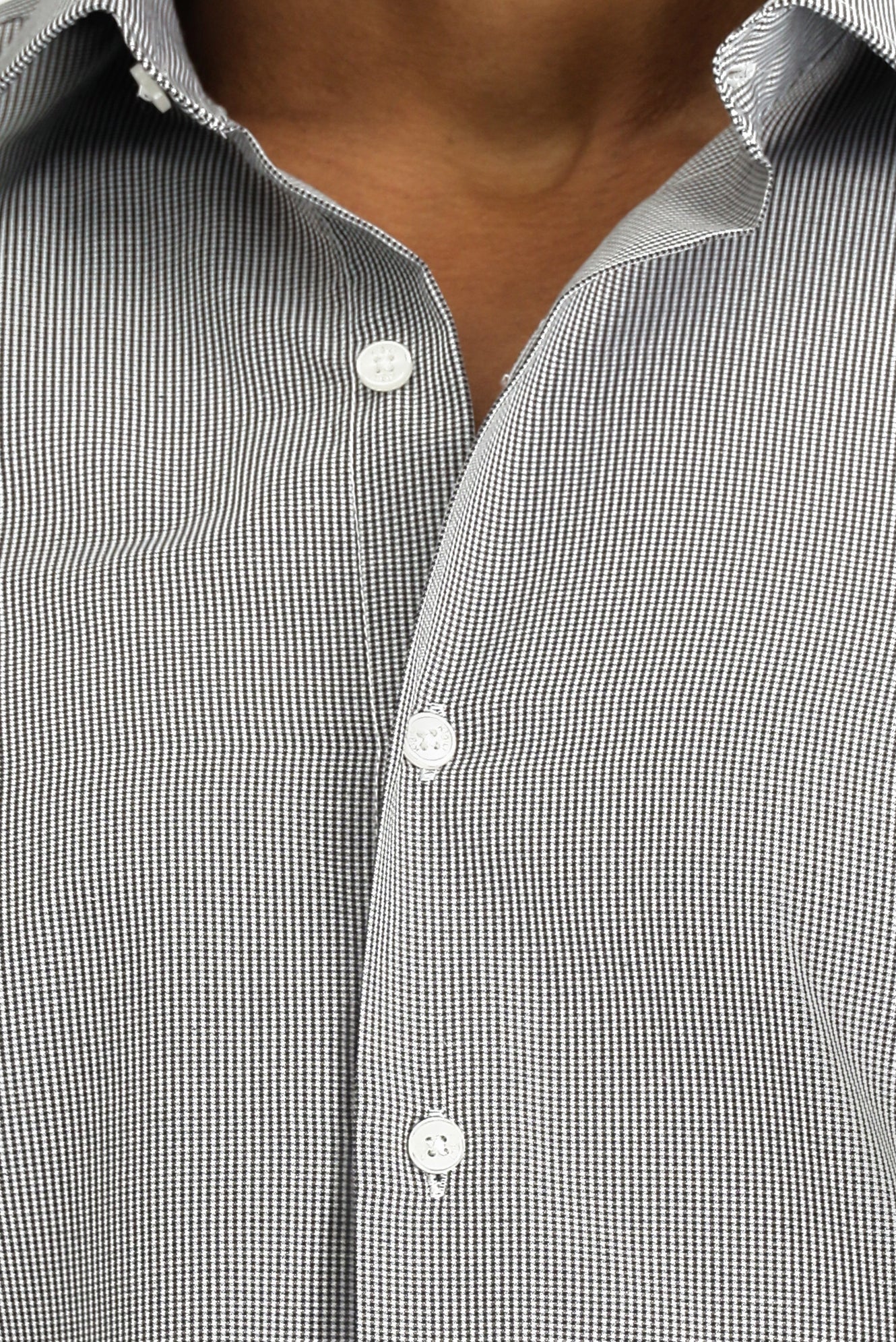 Siyah Uzun Kol Slim Fit Dar Kesim Klasik Desenli Pamuklu Kolay Ütülenebilir Gömlek - Image 5