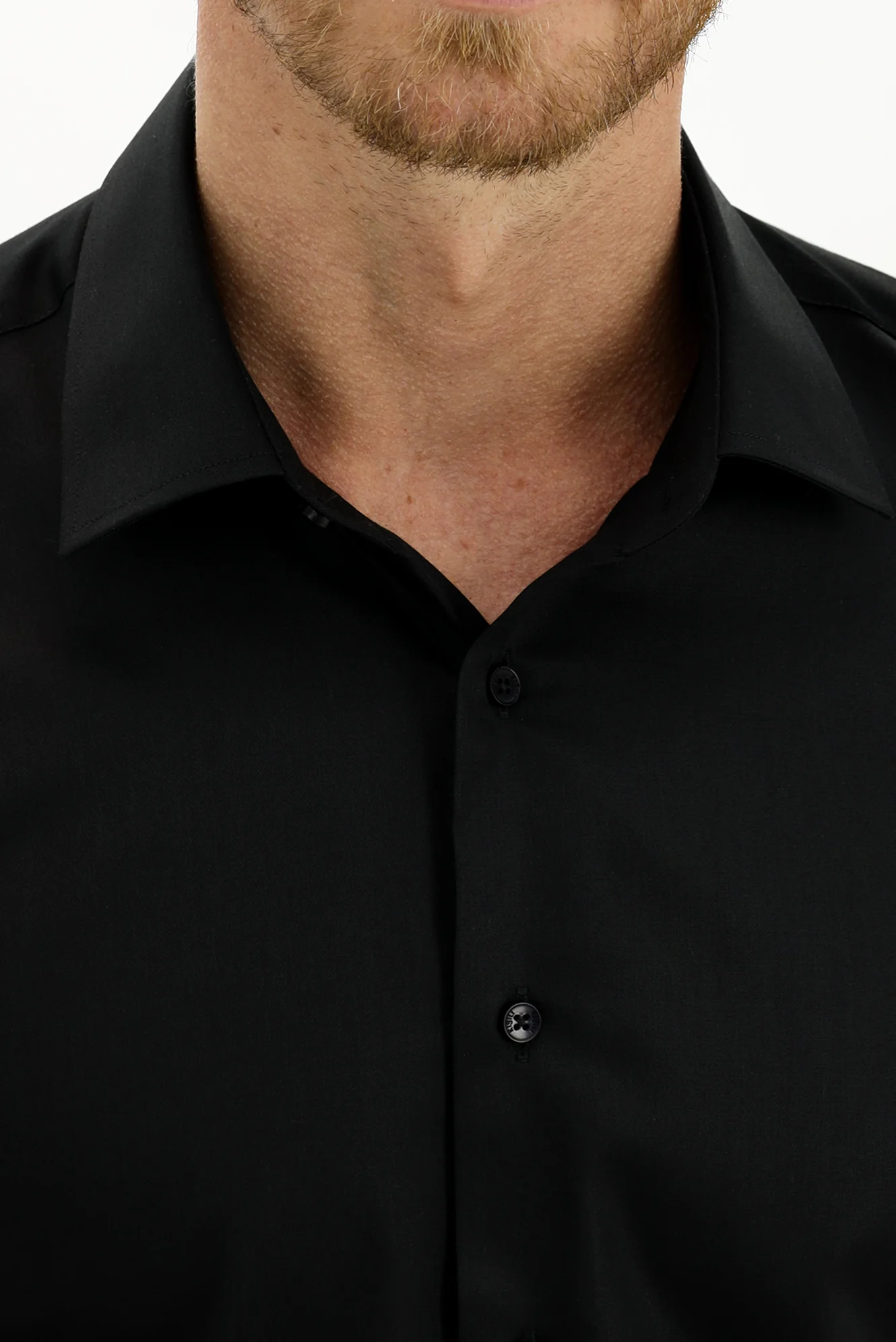 Siyah Uzun Kol Slim Fit Dar Kesim Non Iron Gömlek - Image 4