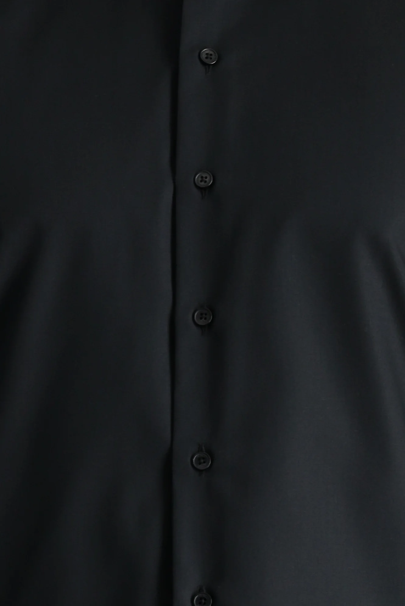 Siyah Uzun Kol Slim Fit Non Iron Ütü Gerektirmeyen Pamuklu Klasik Gömlek - Image 6