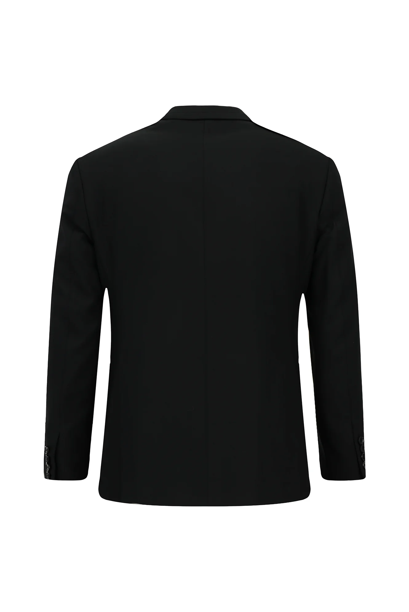 Siyah 4 Drop Relaxed Fit Rahat Kesim Mono Yaka Yünlü Takım Elbise - Image 3