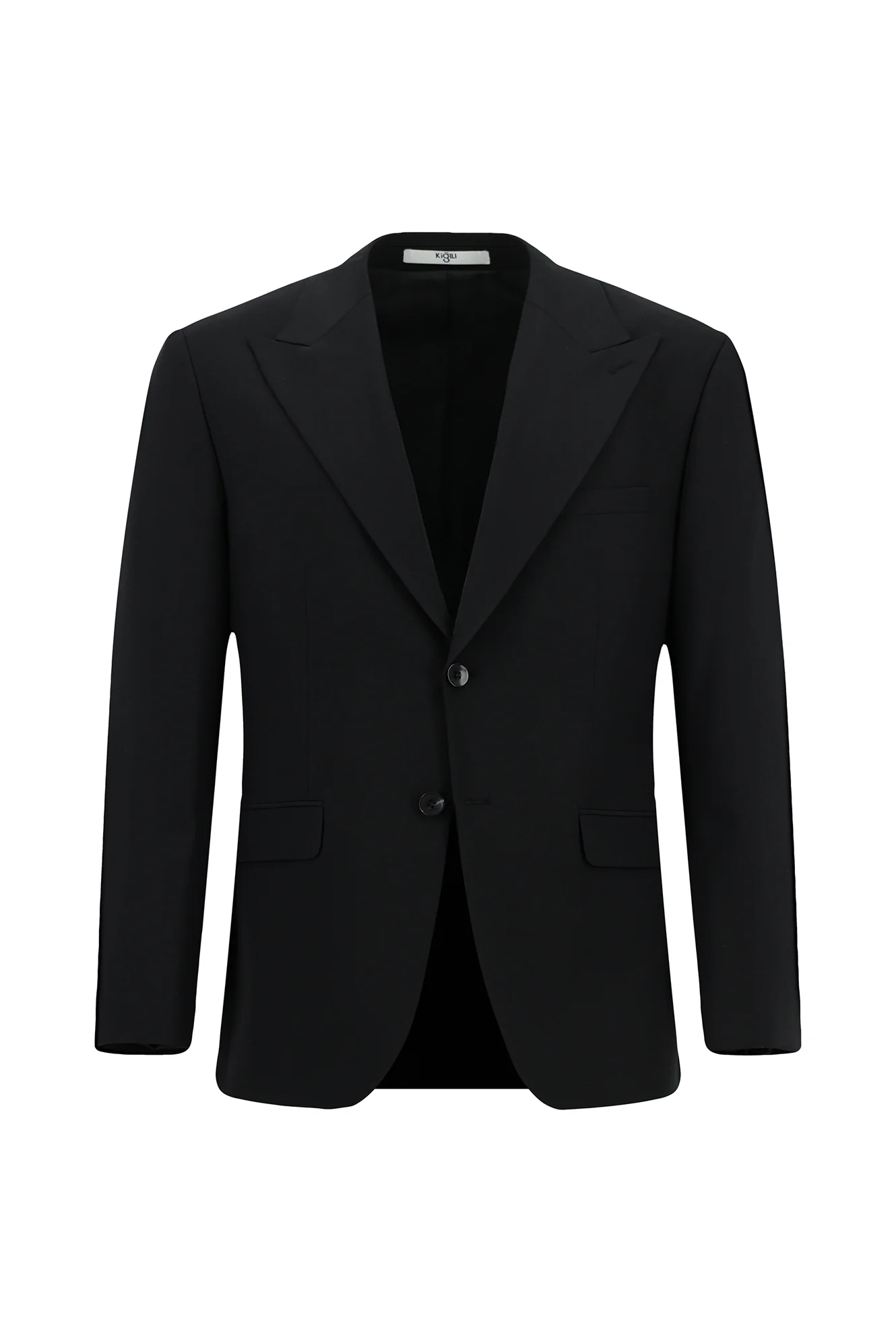 Siyah 4 Drop Relaxed Fit Rahat Kesim Yünlü Takım Elbise - Image 2