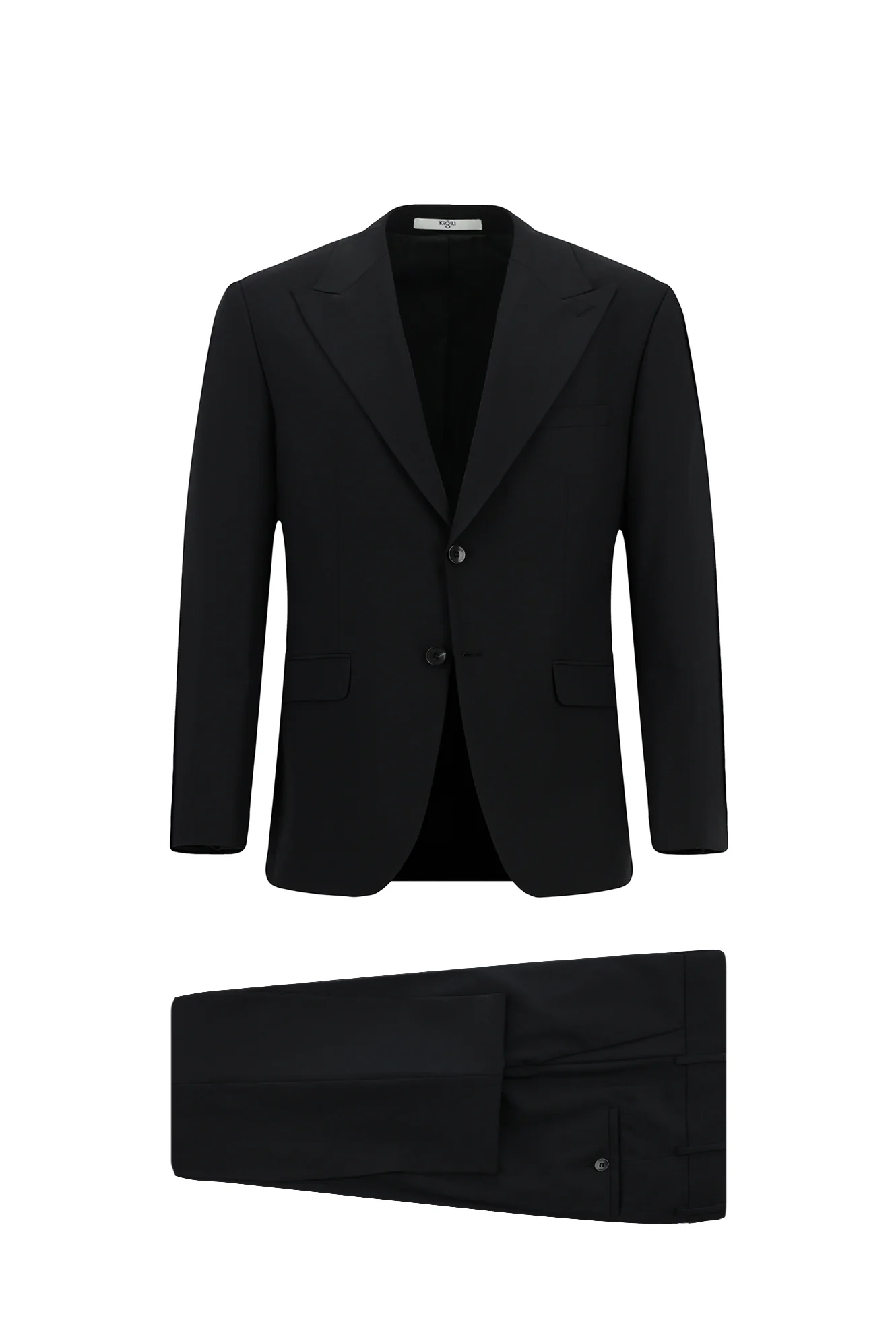 Siyah 7 Drop Slim Fit Dar Kesim Yünlü Takım Elbise