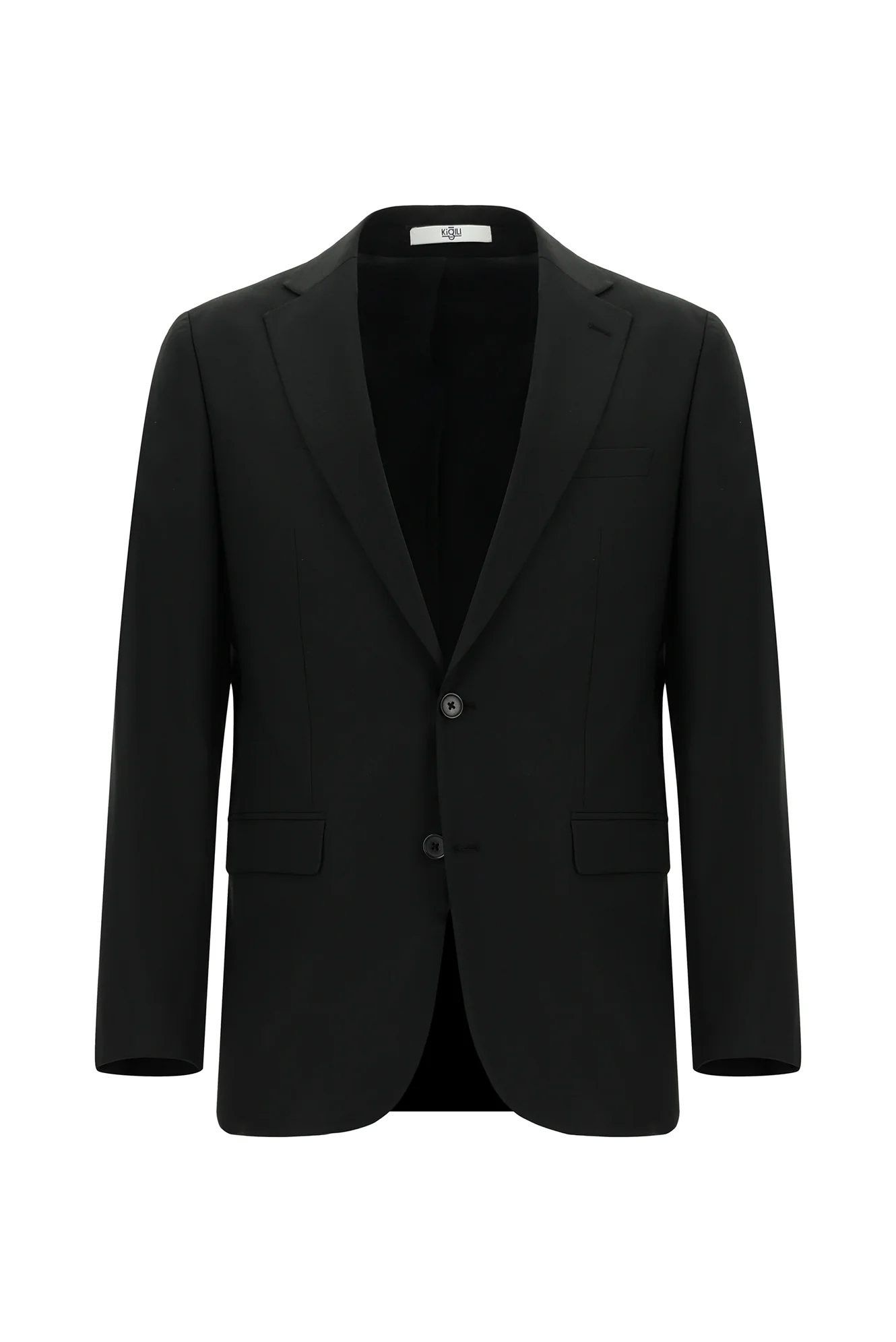 Siyah 6 Drop Regular Fit Standart Kesim Yünlü Takım Elbise - Image 2