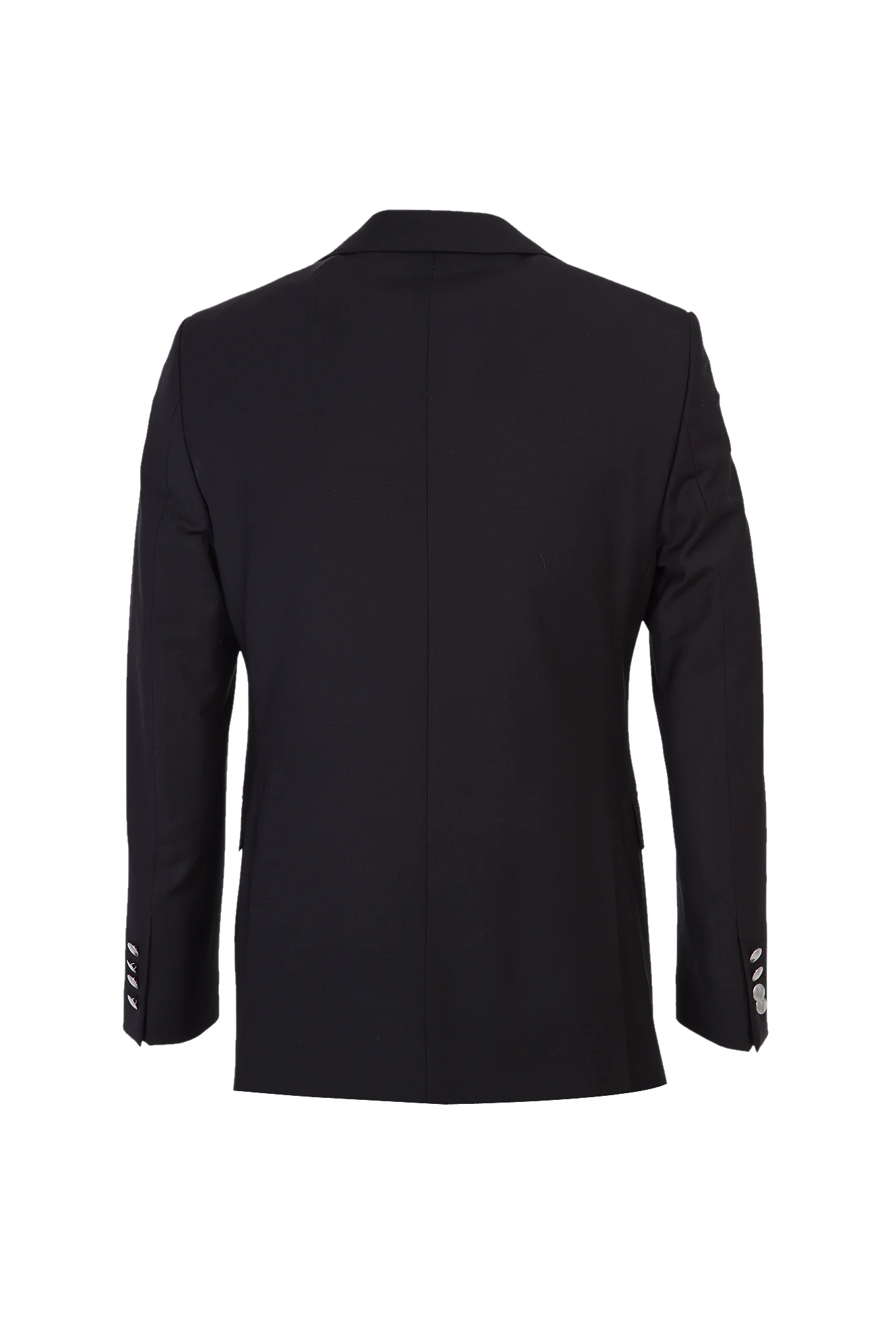 Siyah 8 Drop Long Slim Fit Uzun Dar Kesim Yünlü Blazer Ceket - Image 2