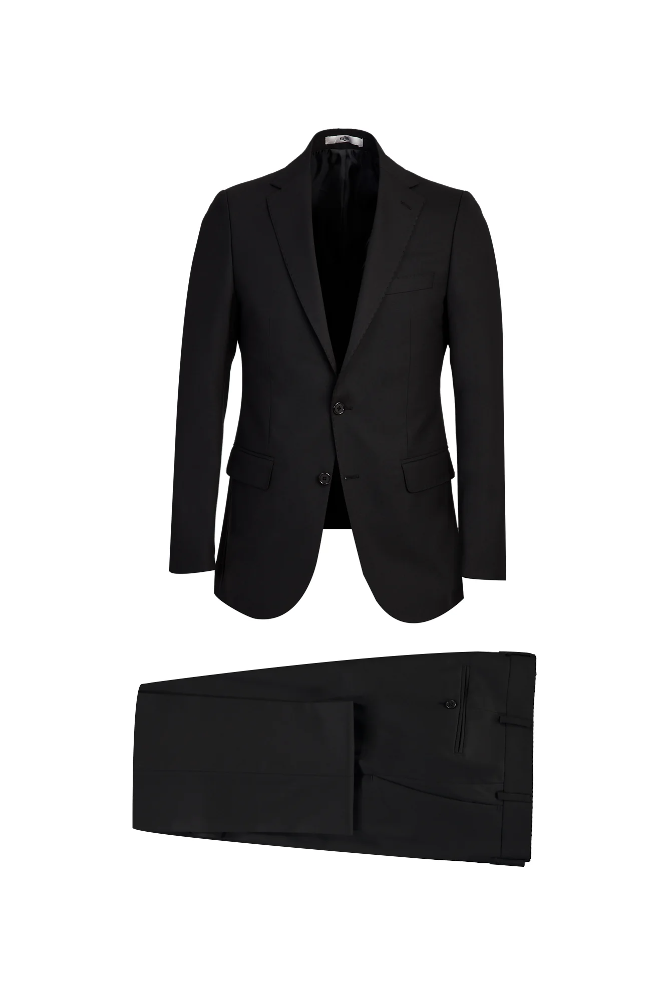 Siyah 7 Drop Slim Fit Dar Kesim Yünlü Takım Elbise