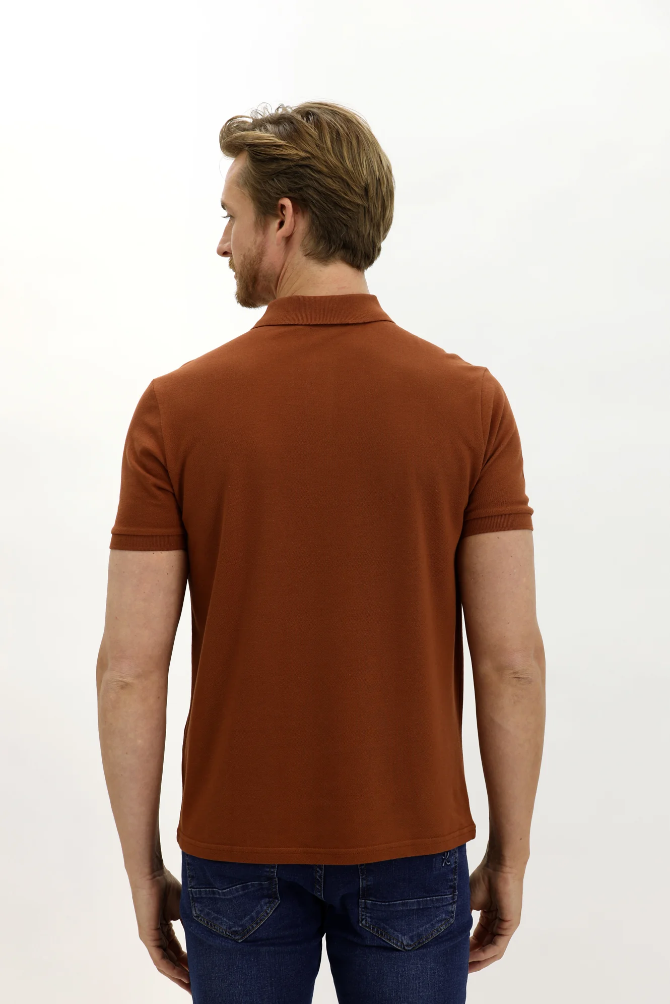 Taba Cepli Polo Yaka Regular Fit Pamuk Tişört - Image 5