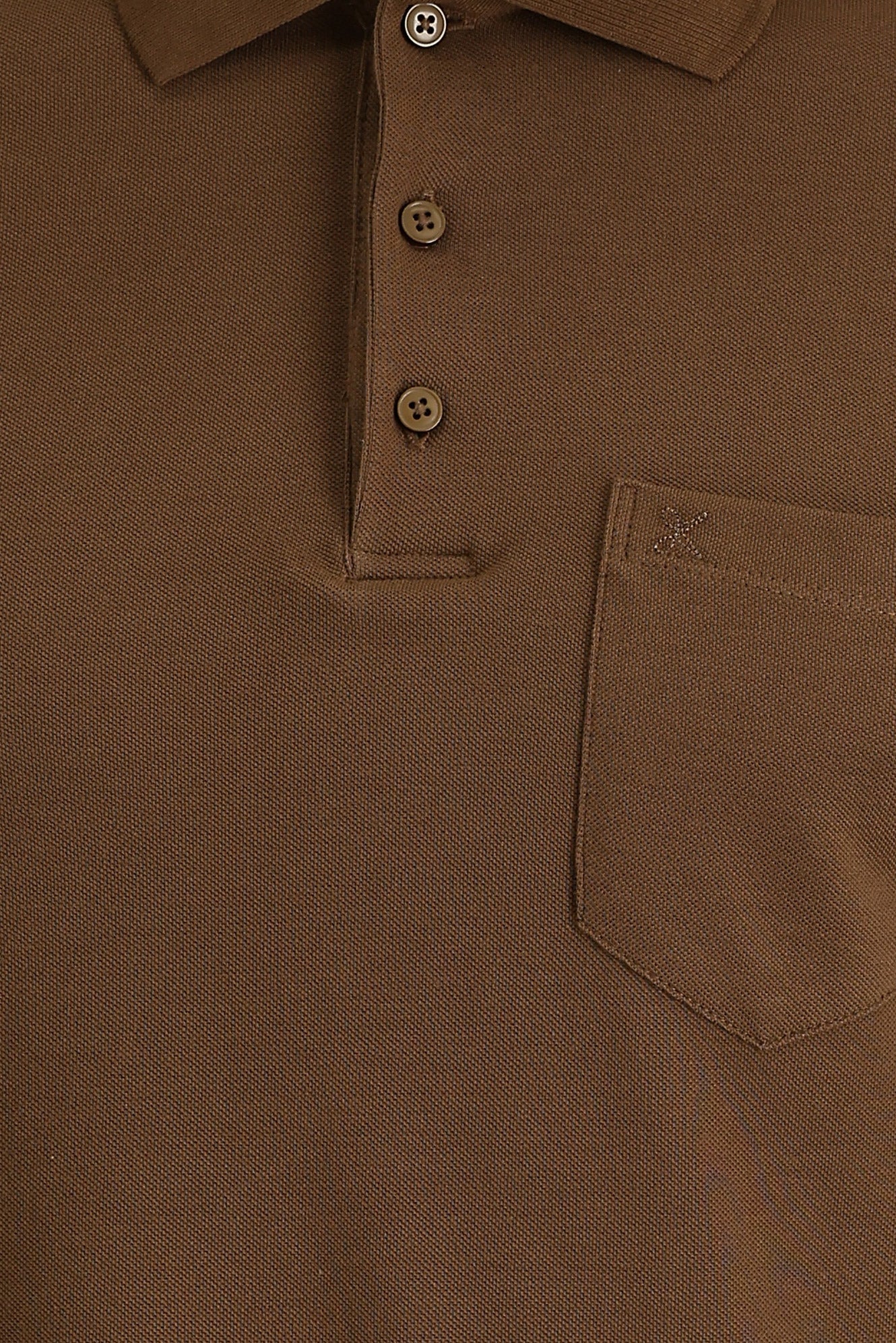 Taba Polo Yaka Regular Fit Nakışlı Pamuk Tişört - Image 4