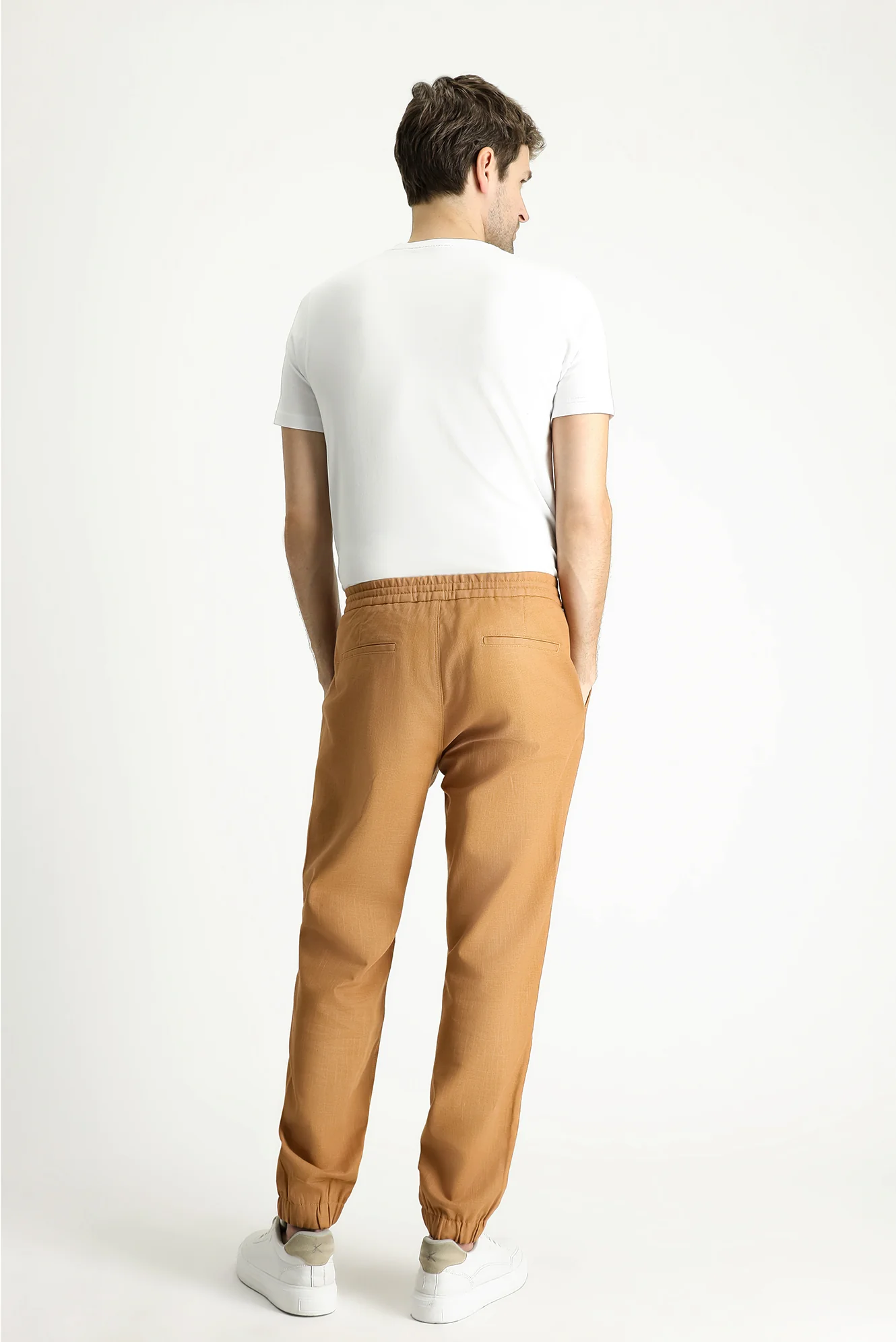 Taba Regular Fit Standart Kesim Beli Lastikli İpli Pamuk Jogger Pantolon - Image 4