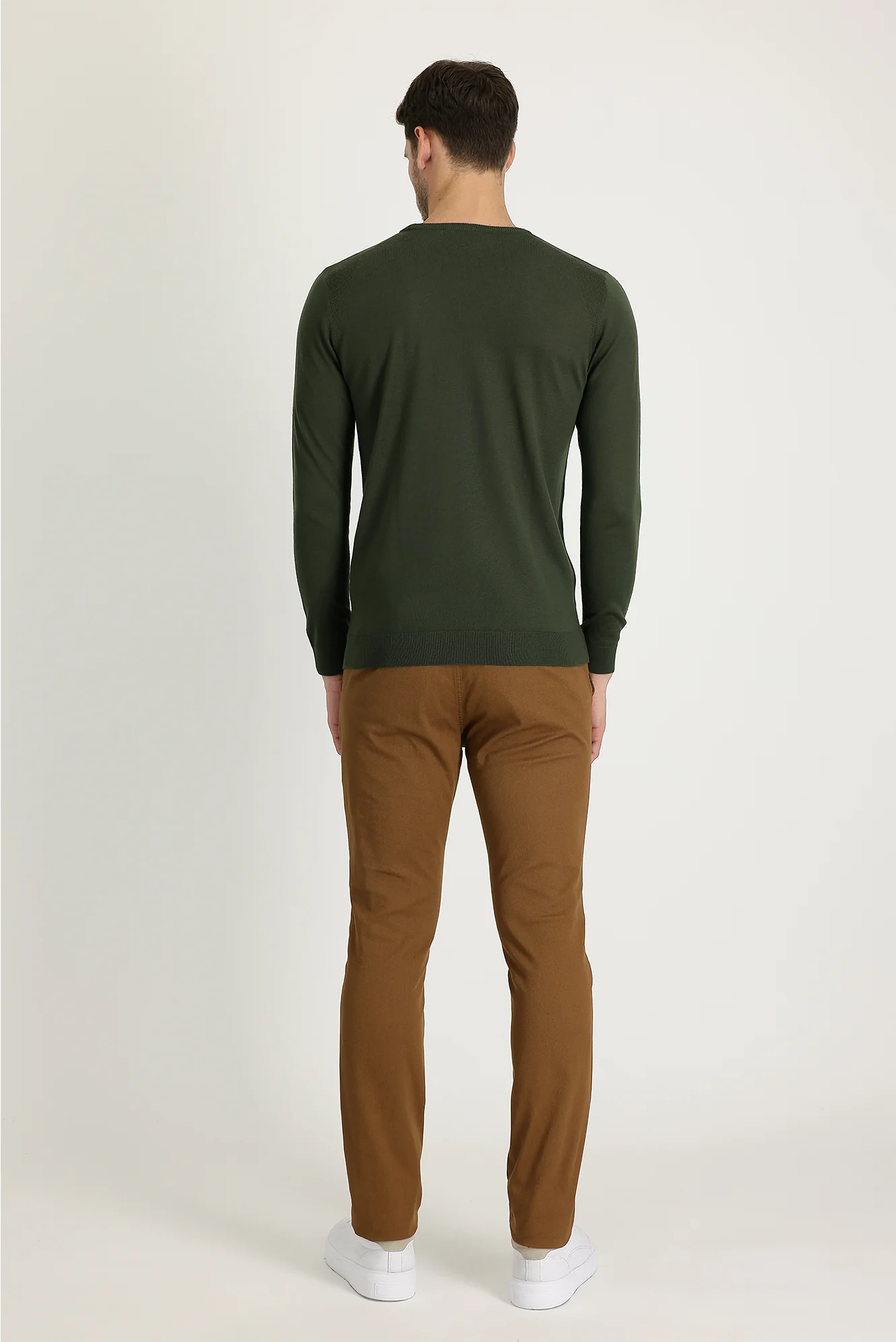 Taba Slim Fit Dar Kesim Desenli Spor Pantolon - Image 3