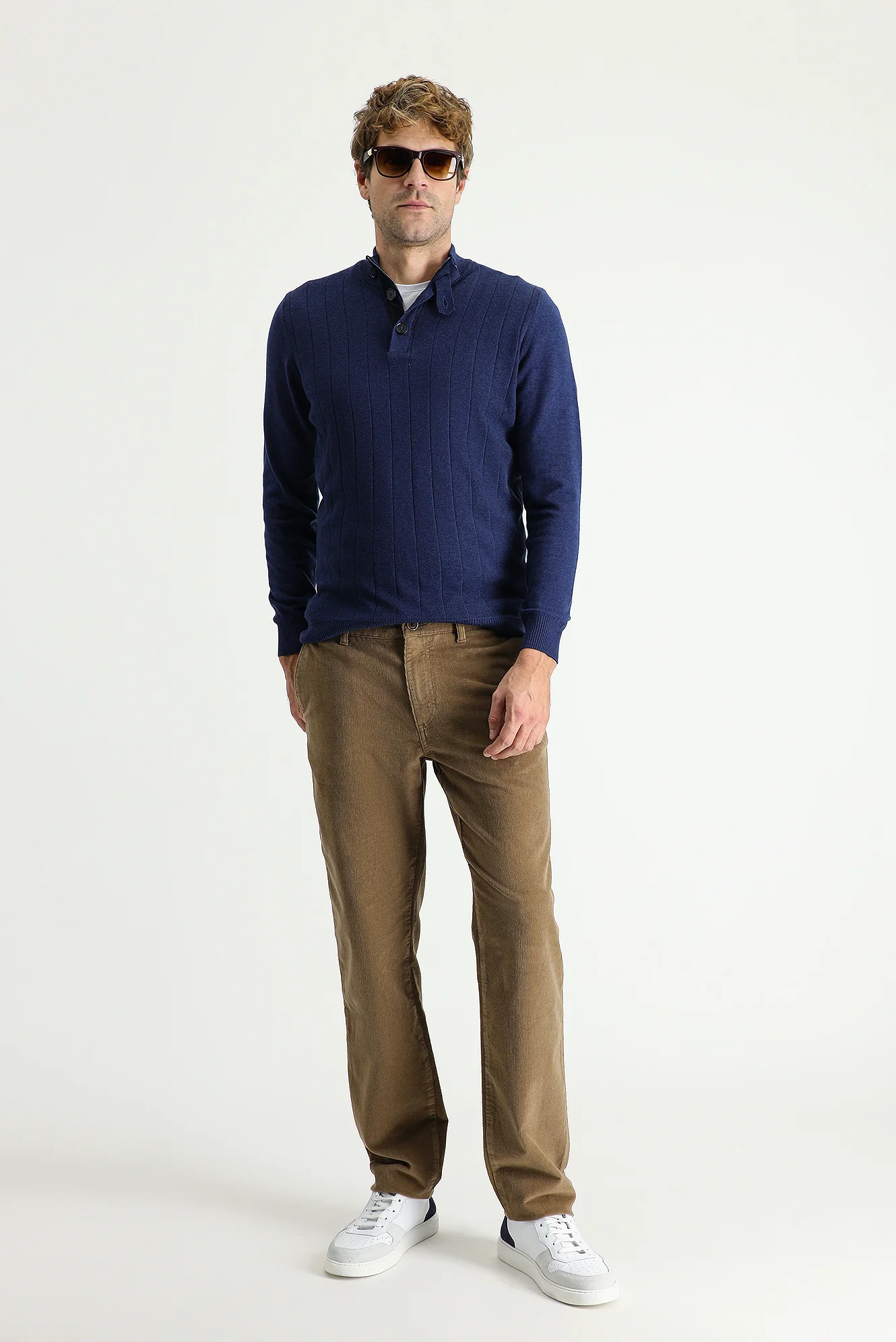 Taba Relaxed Fit Rahat Kesim Likralı Kadife Pantolon - Image 2