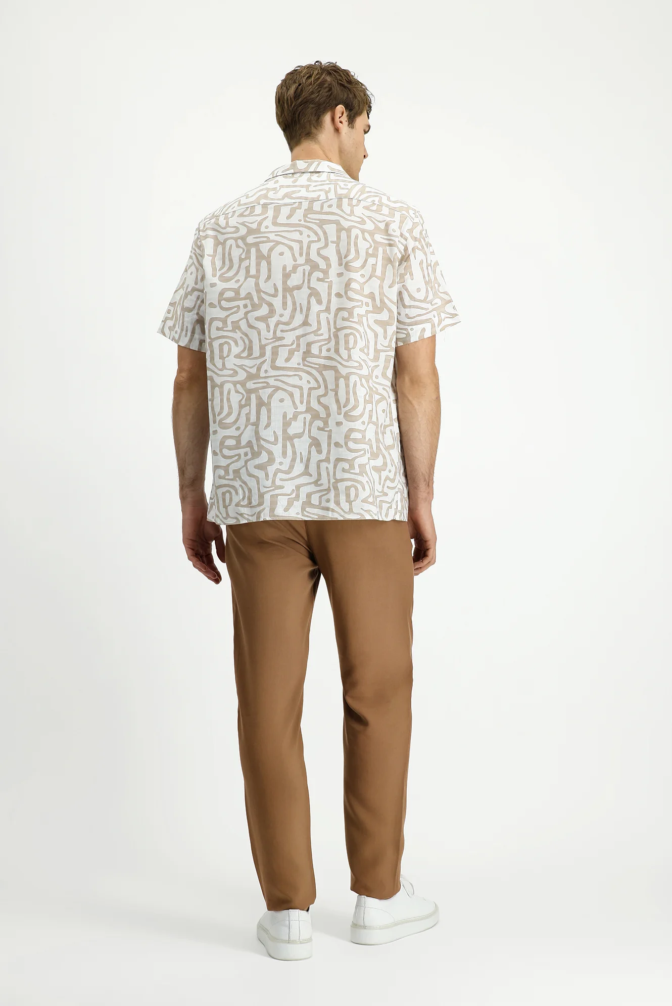 Taba Slim Fit Dar Kesim Beli Lastikli Lyocell Kanvas / Chino Pantolon - Image 4