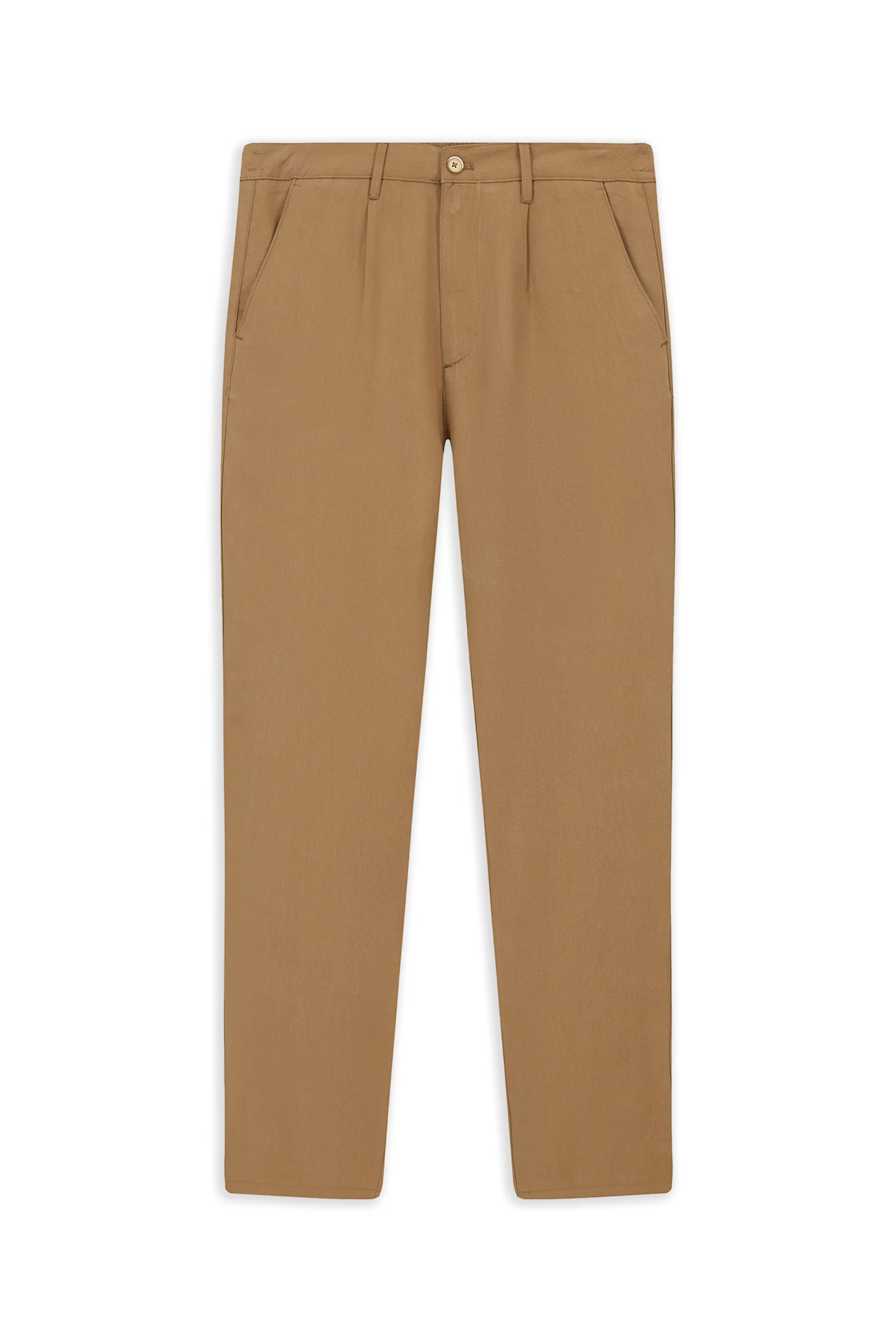 Taba Slim Fit Dar Kesim Beli Lastikli Lyocell Kanvas / Chino Pantolon - Image 7
