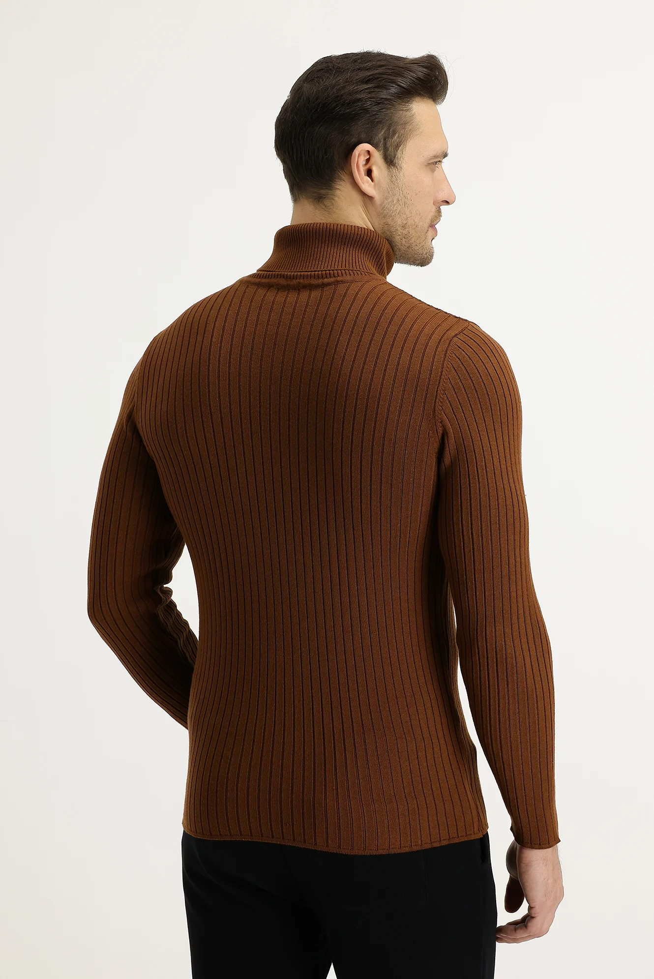 Tarçın Balıkçı Yaka Slim Fit Dar Kesim Triko Kazak - Image 3
