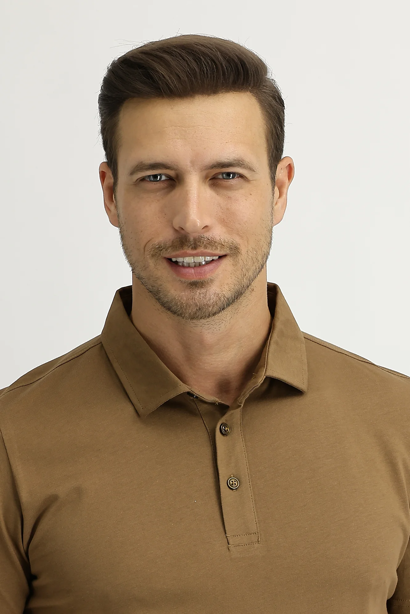 Tarçın Polo Yaka Regular Fit Pamuk Tişört - Image 2