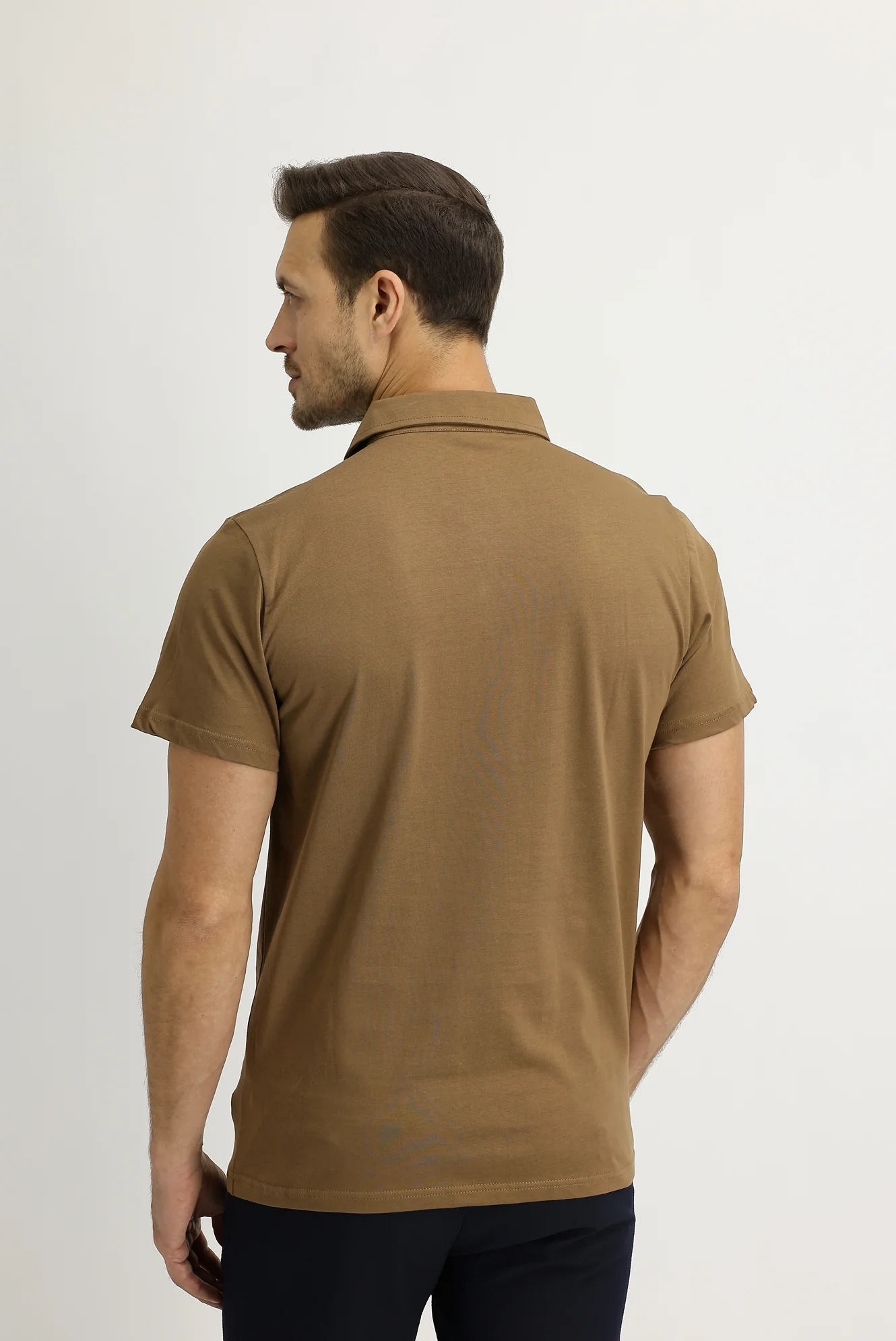 Tarçın Polo Yaka Regular Fit Pamuk Tişört - Image 4