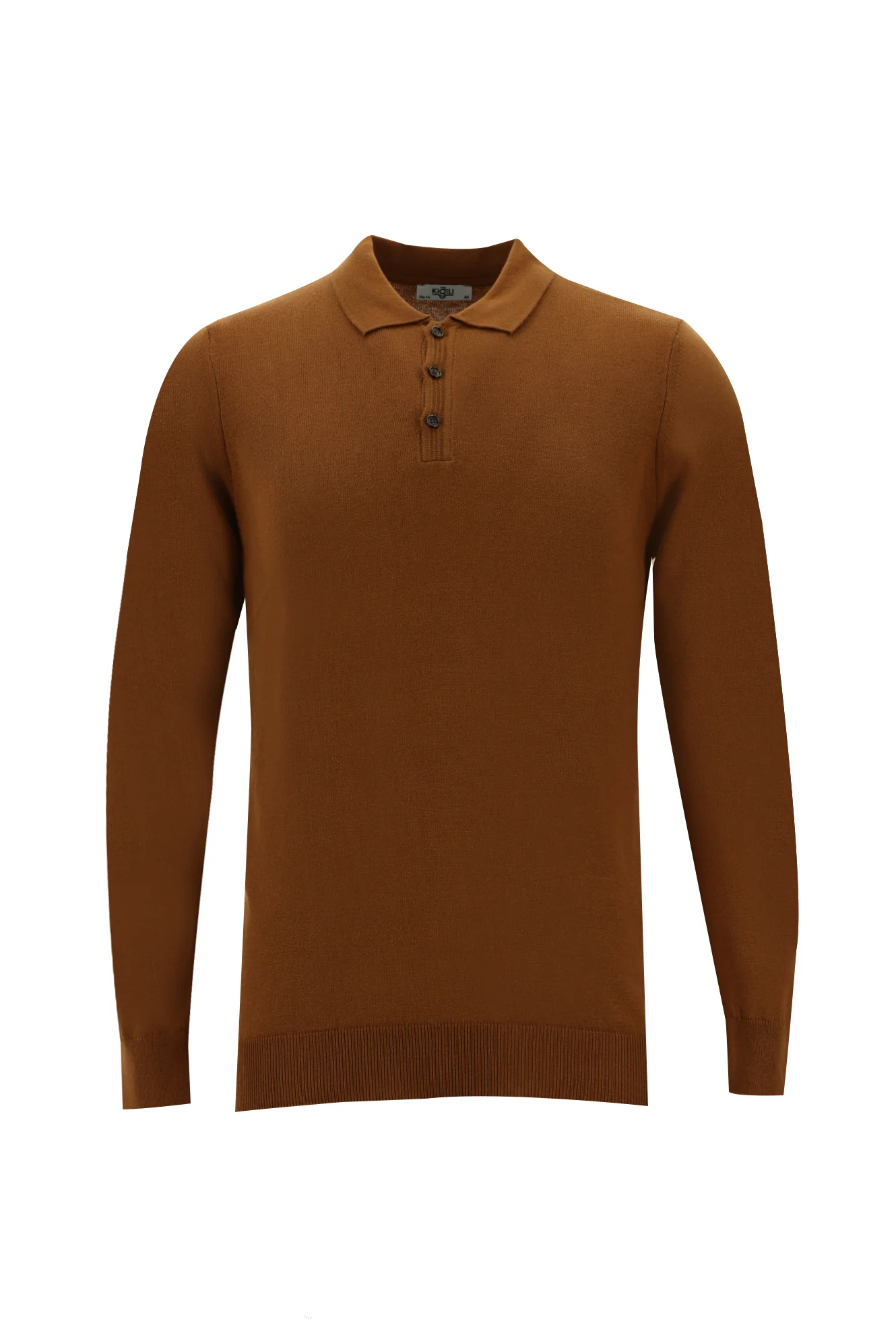Tarçın Polo Yaka Slim Fit Triko Kazak