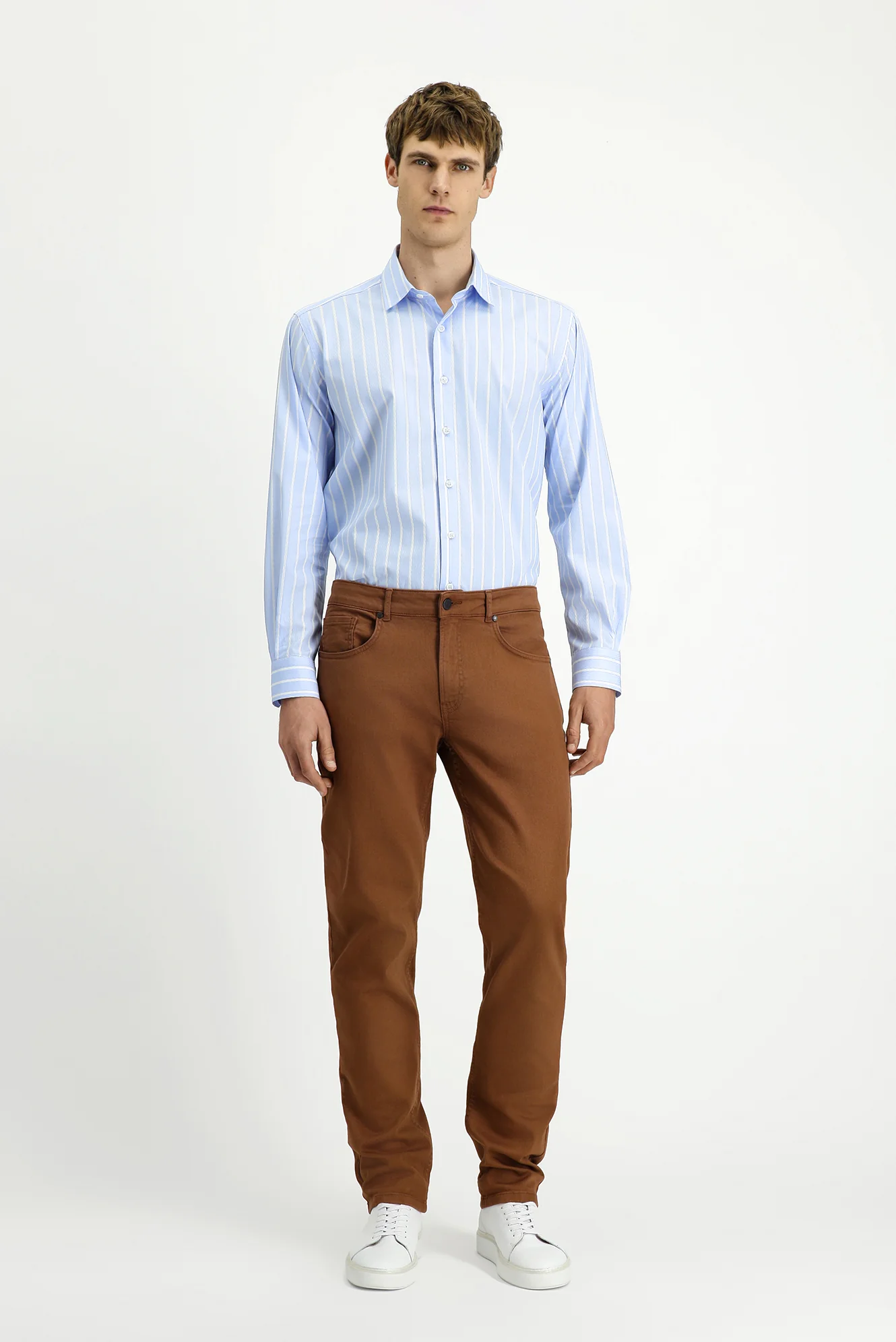 Tarçın Regular Fit Standart Kesim Likralı Kanvas / Chino Pantolon