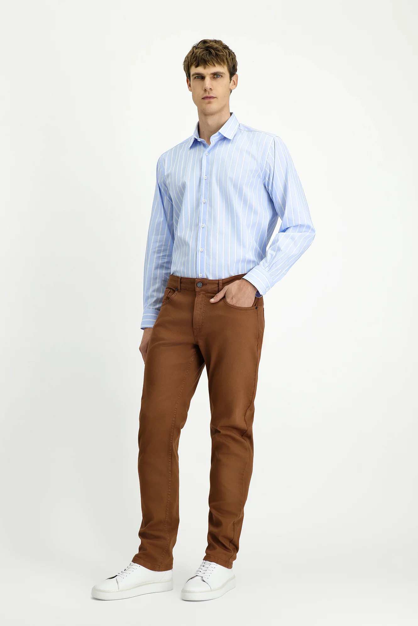 Tarçın Regular Fit Standart Kesim Likralı Kanvas / Chino Pantolon - Image 2