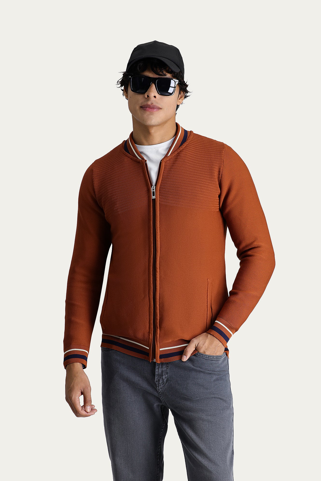 Tarçın  Slim Fit Dar Kesim Fermuarlı Triko Hırka - Image 3