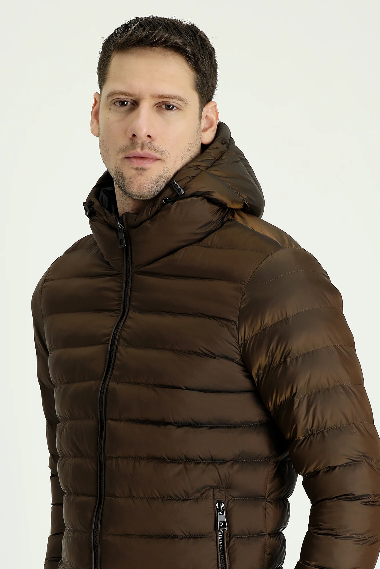 Tarçın Slim Fit Dar Kesim Kapüşonlu Kapitone Spor Mont
