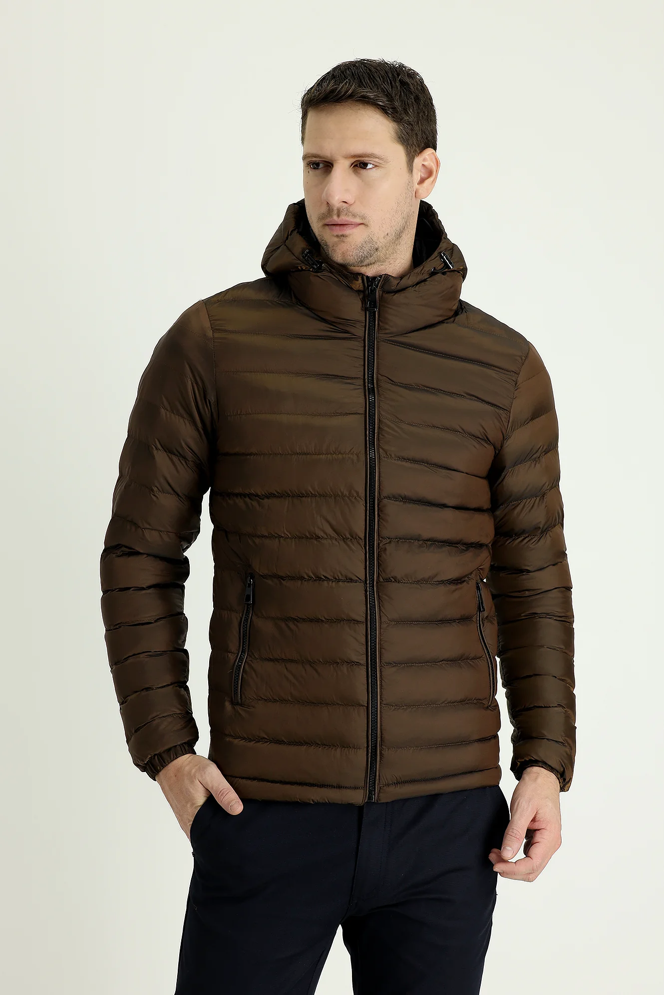 Tarçın Slim Fit Dar Kesim Kapüşonlu Kapitone Spor Mont - Image 2