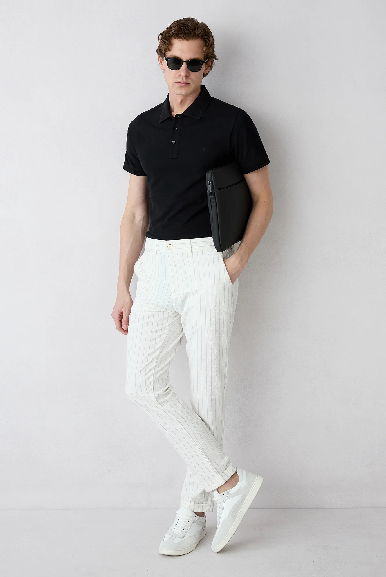 Taş 7 Drop Slim Fit Dar Kesim Çizgili Likralı Esnek Yan Cepli Likralı Kanvas / Chino Pantolon