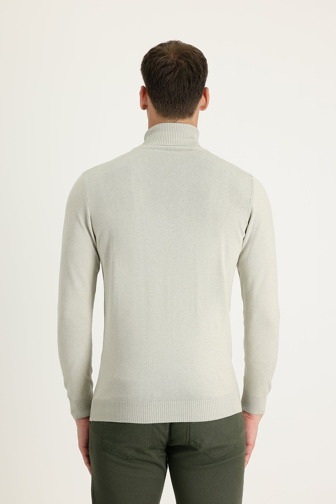 Taş Balıkçı Yaka Regular Fit Pamuklu Triko Kazak - Image 3