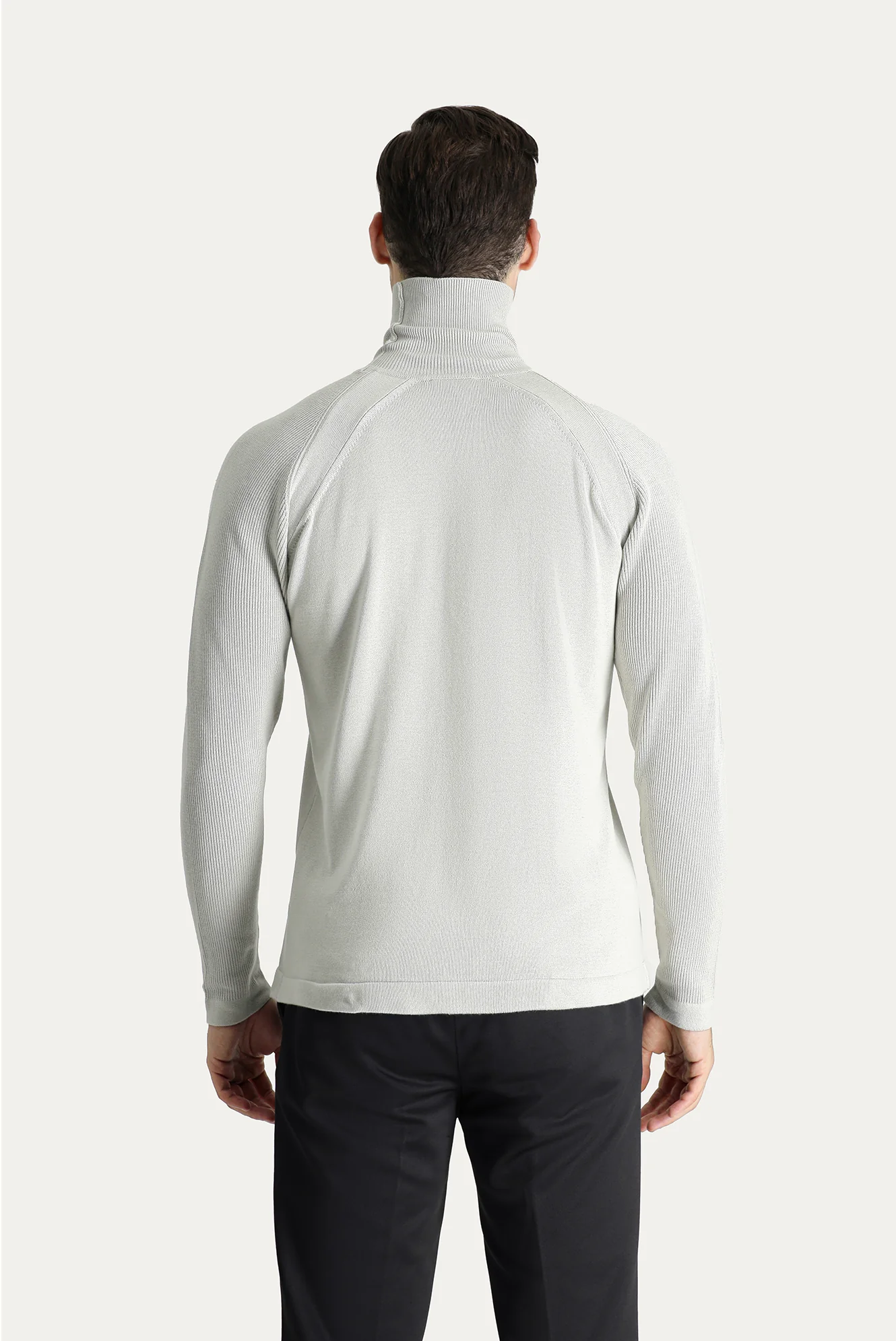 Taş Balıkçı Yaka Slim Fit Dar Kesim Desenli Pamuklu Triko Kazak - Image 4