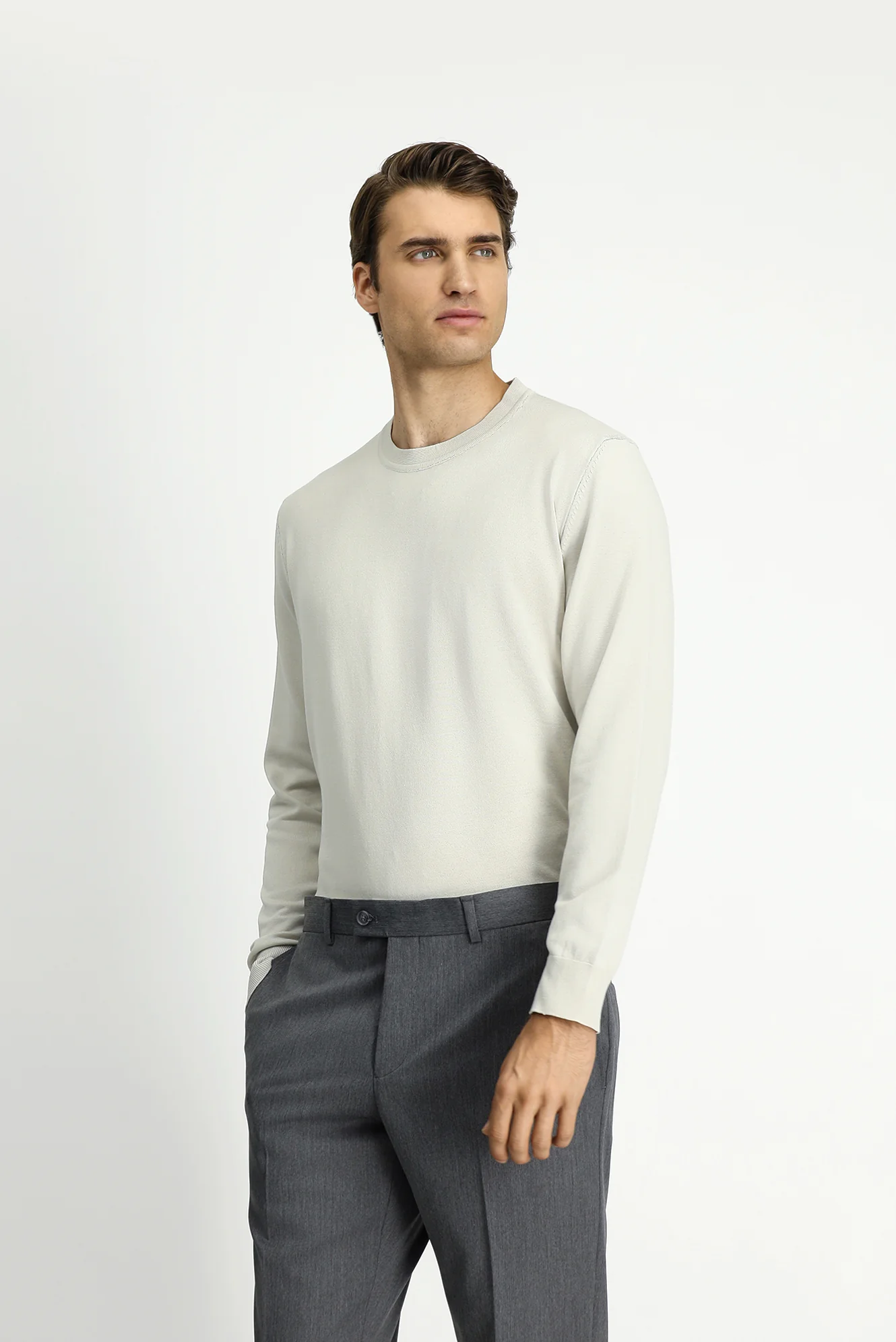 Taş Bisiklet Yaka Regular Fit Triko Kazak