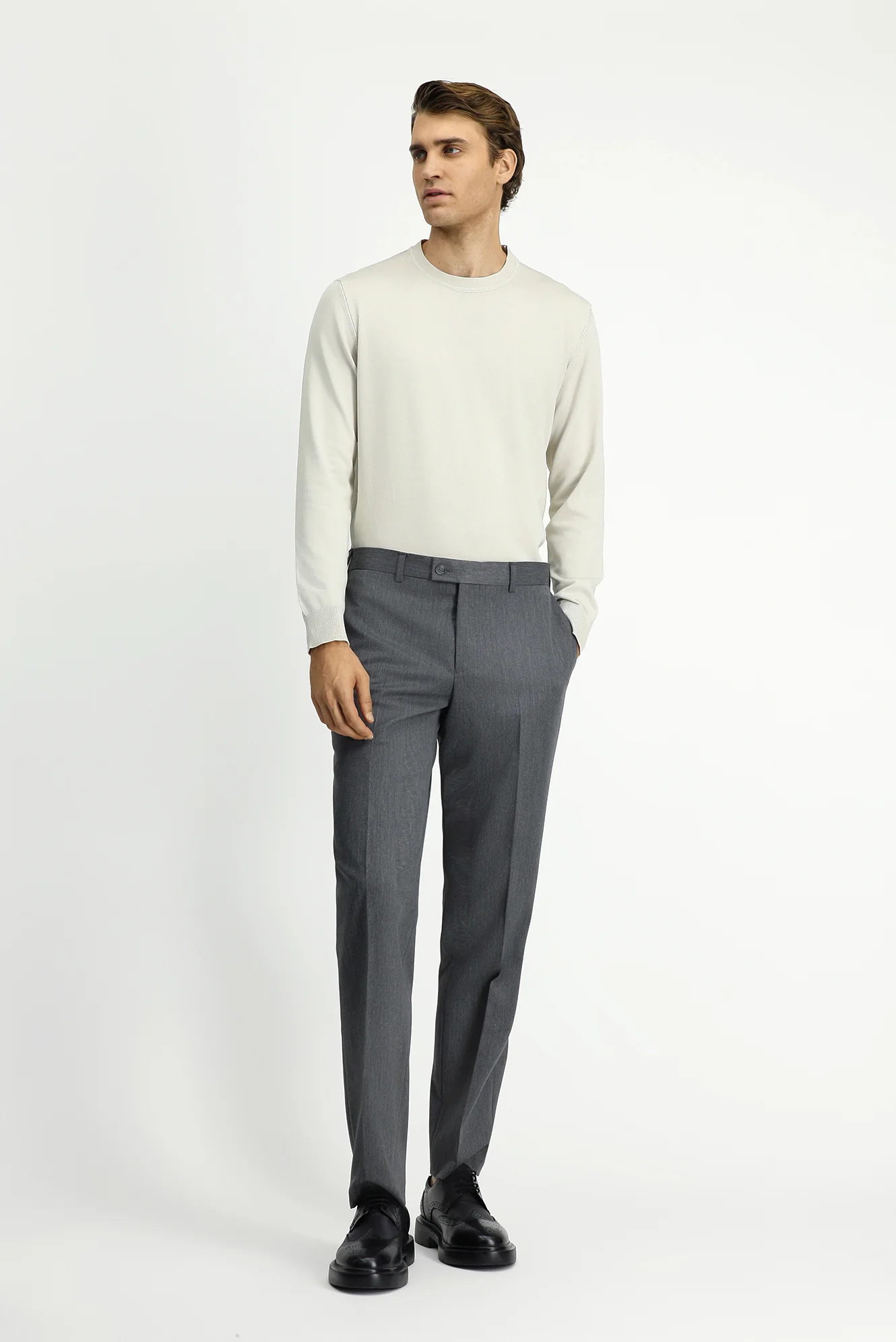 Taş Bisiklet Yaka Regular Fit Triko Kazak - Image 3