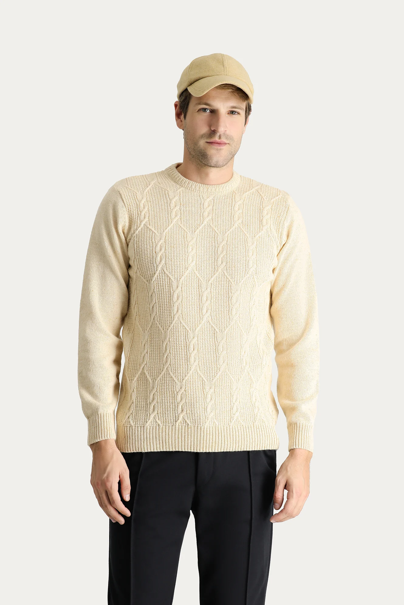 Taş Bisiklet Yaka Slim Fit Dar Kesim Yünlü Desenli Triko Kazak - Image 2