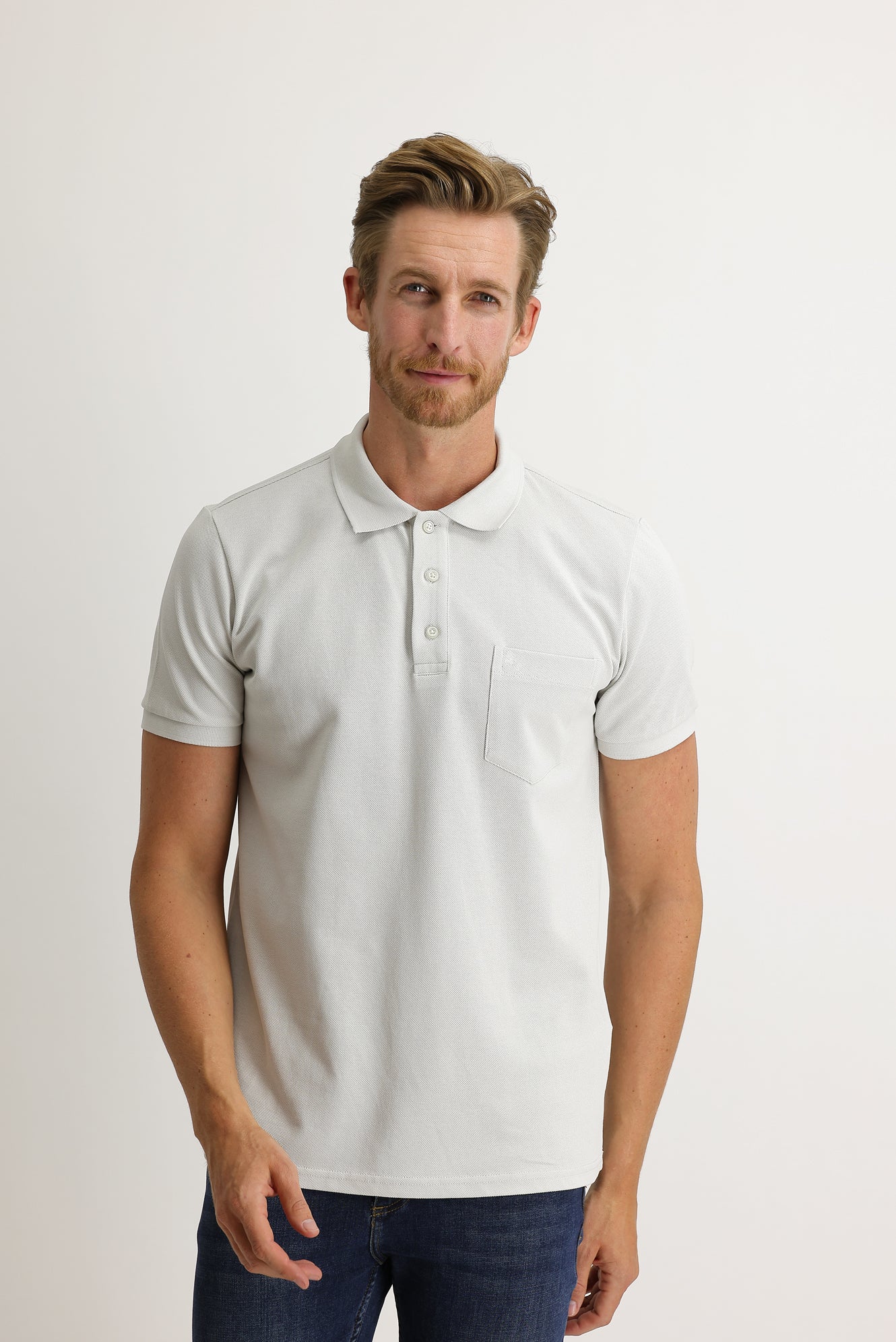 Taş Cepli Polo Yaka Regular Fit Pamuk Tişört - Image 2