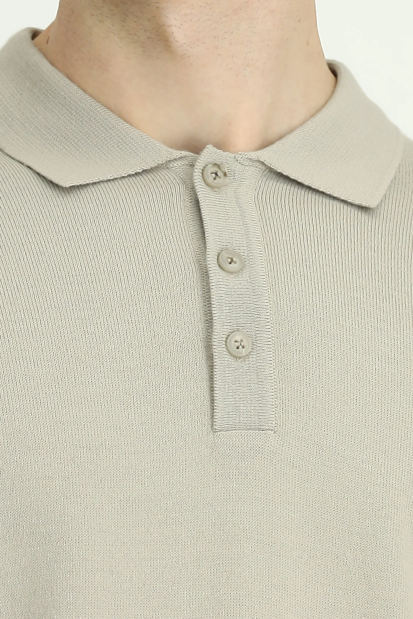 Taş Polo Yaka Düğmeli Regular Fit Sıcak Tutan Yünlü Triko Kazak - Image 6