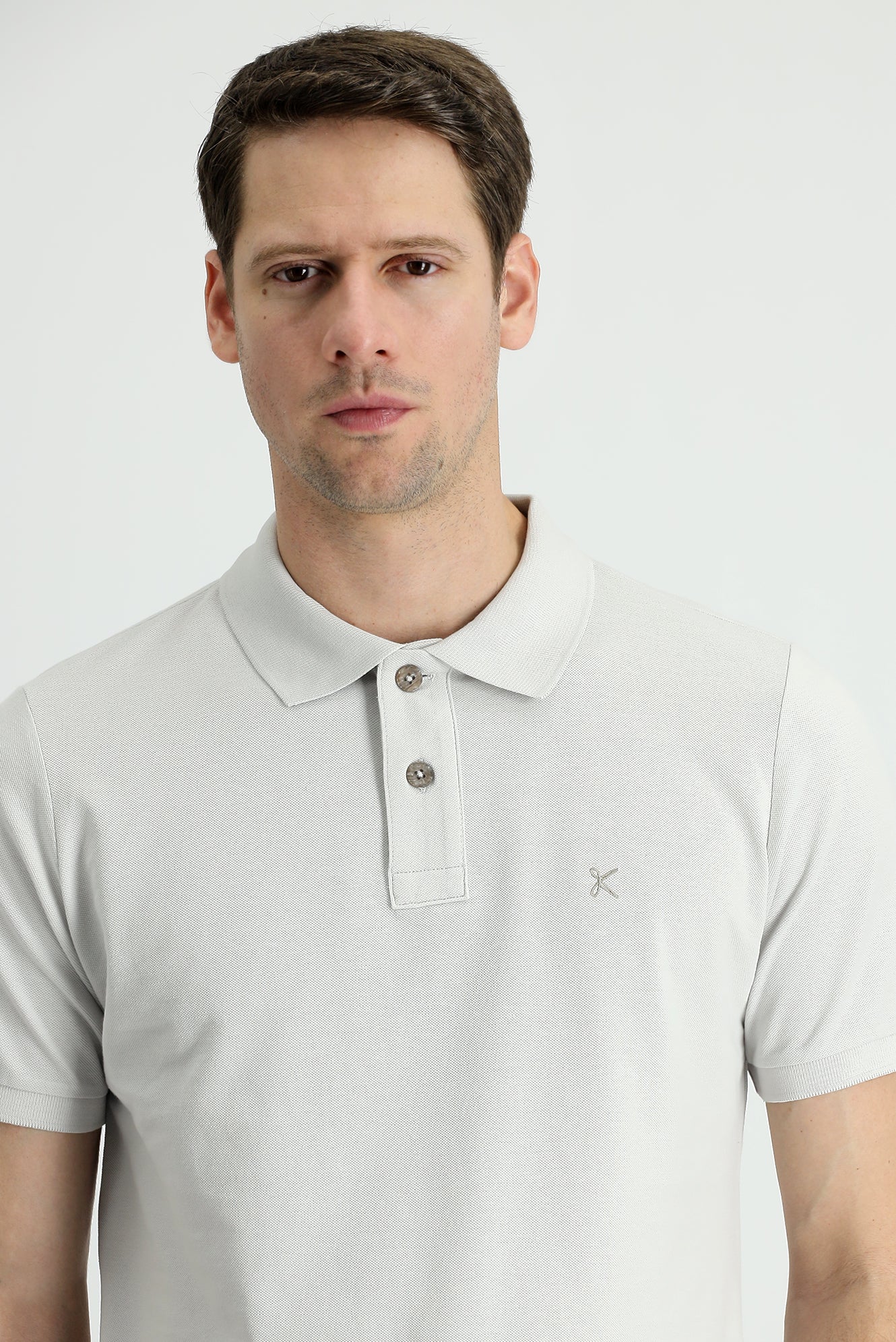 Taş Polo Yaka Regular Fit Nakışlı Pamuk Tişört