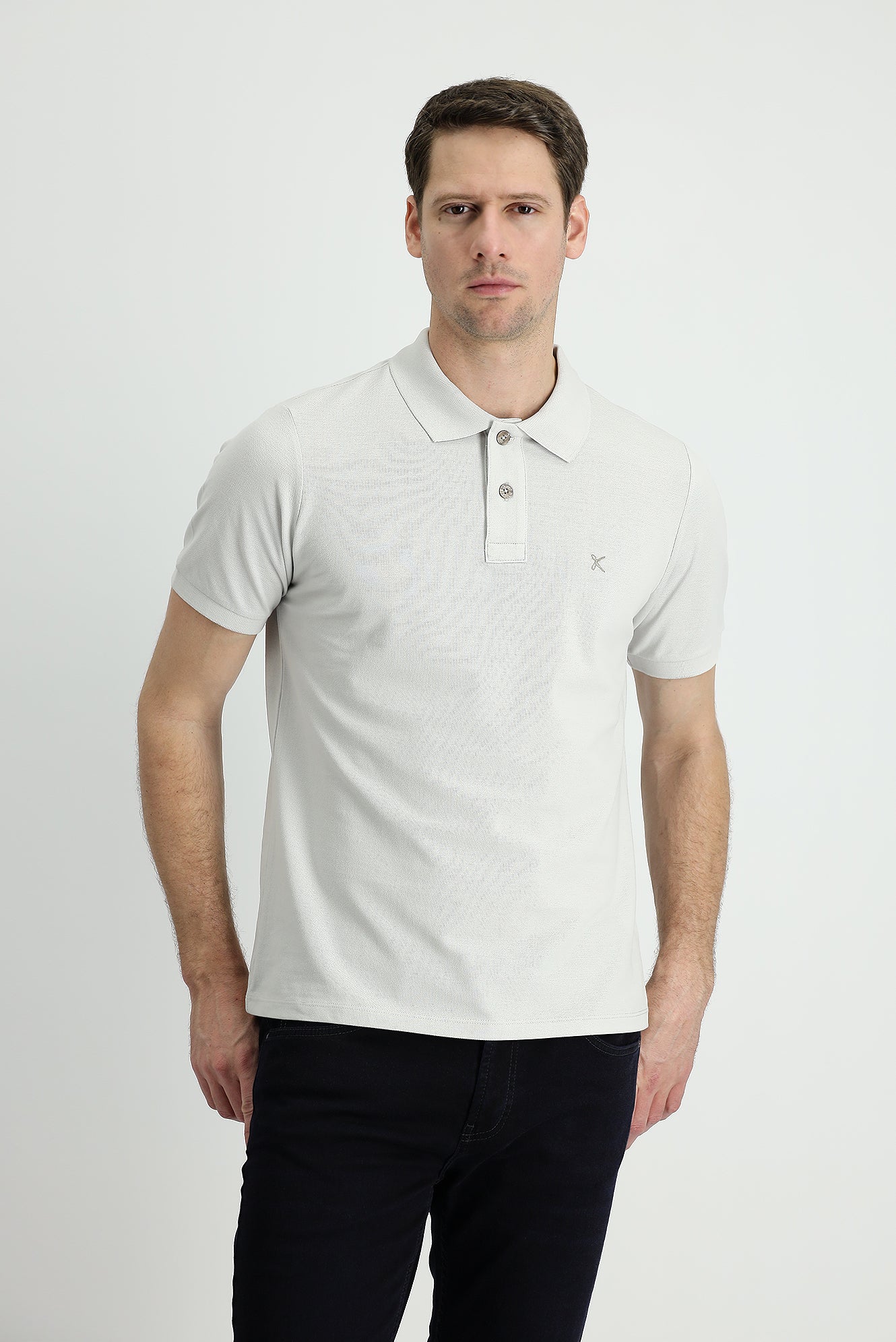 Taş Polo Yaka Regular Fit Nakışlı Pamuk Tişört - Image 3