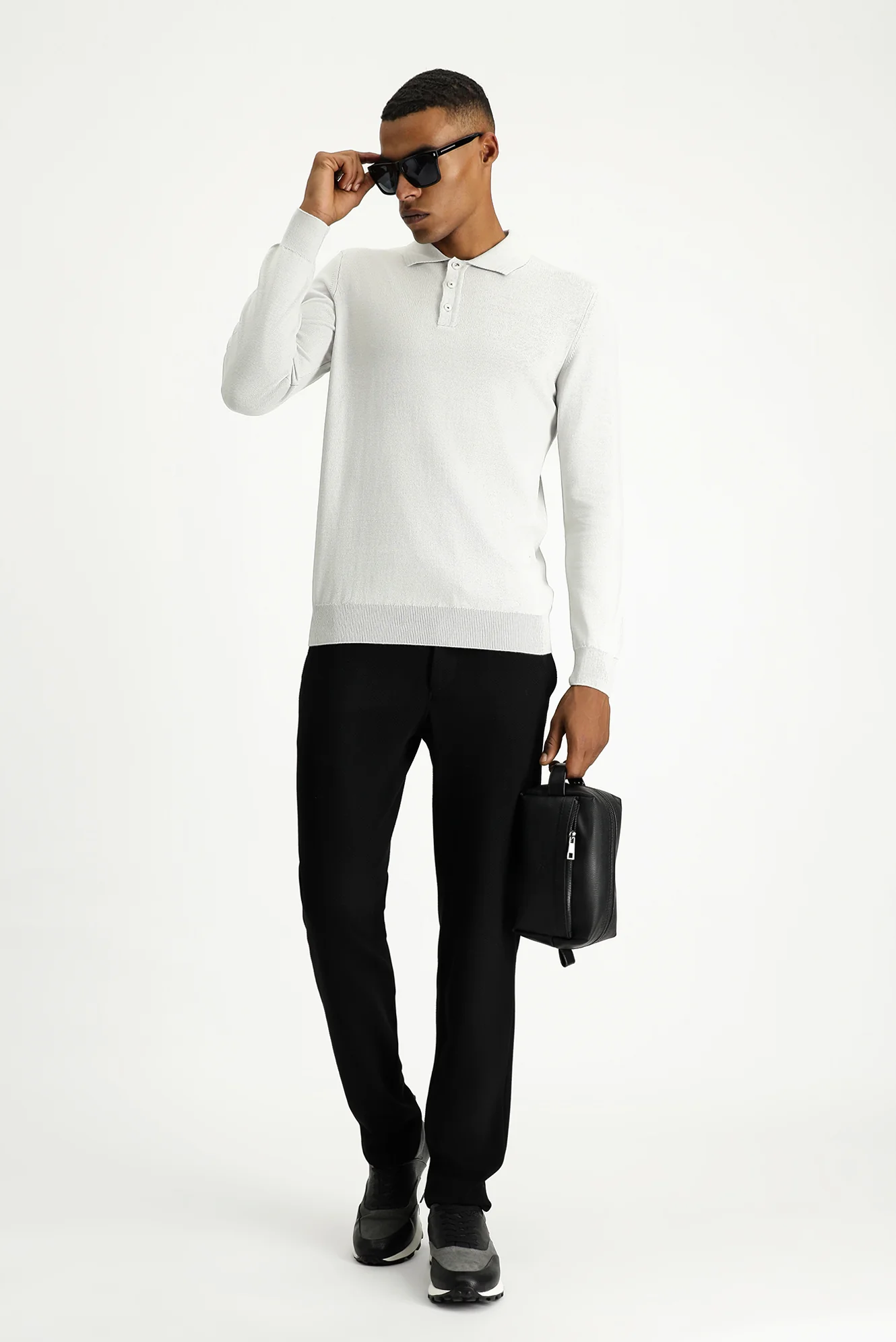 Taş Polo Yaka Regular Fit Pamuklu Triko Kazak - Image 2