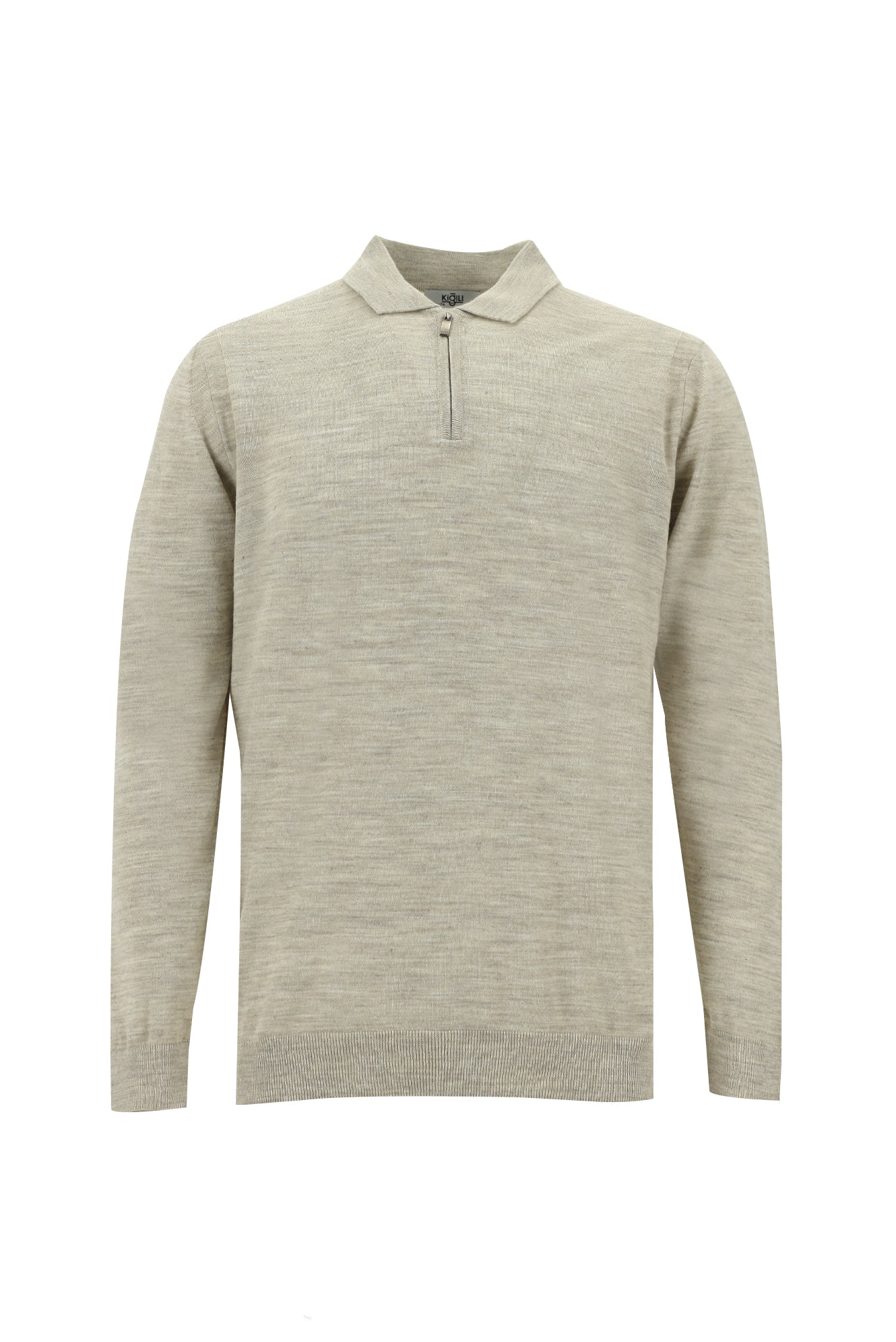 Taş Polo Yaka Regular Fit Fermuarlı Yünlü Triko Kazak