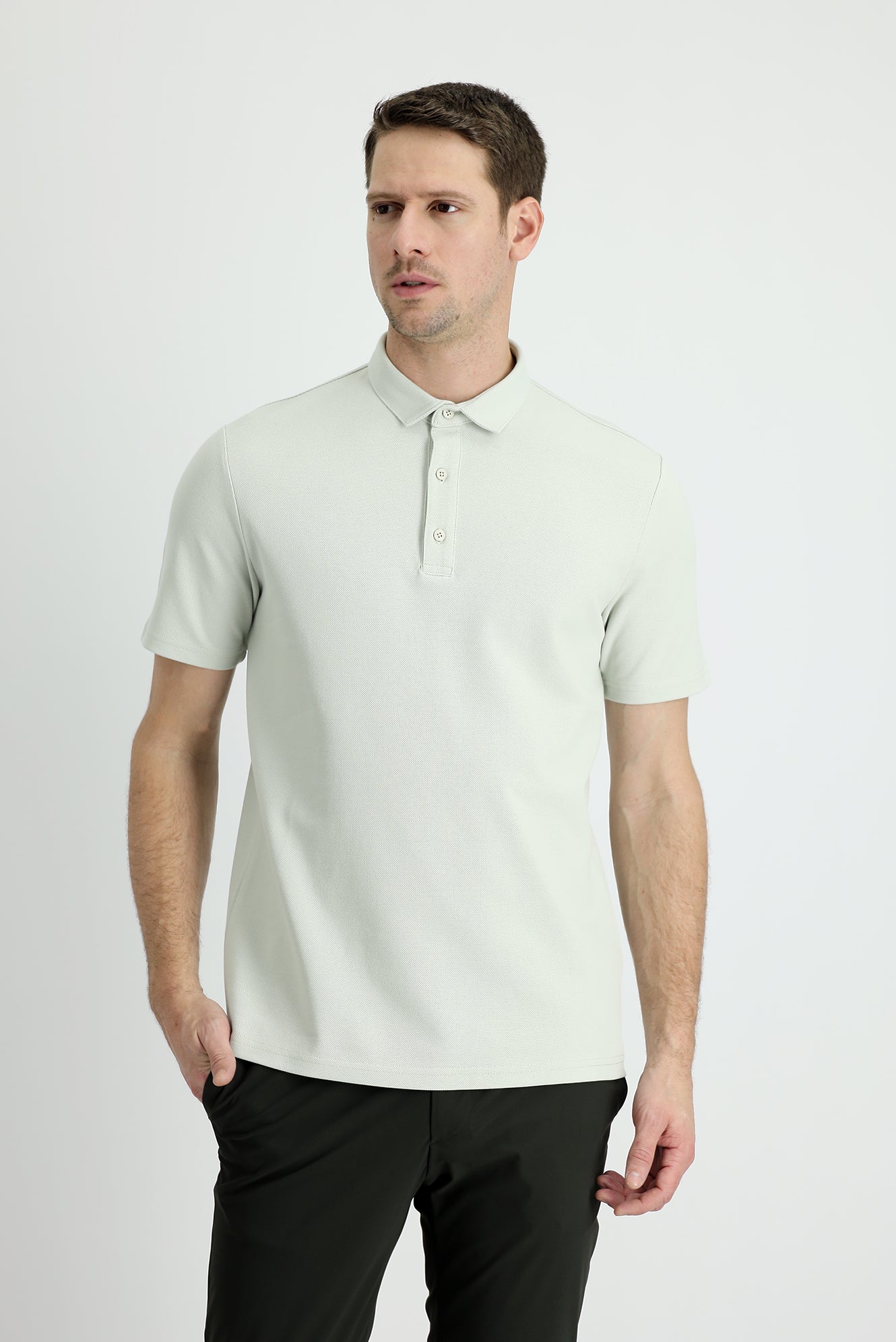 Taş Polo Yaka Slim Fit Dar Kesim Pamuk Tişört - Image 2