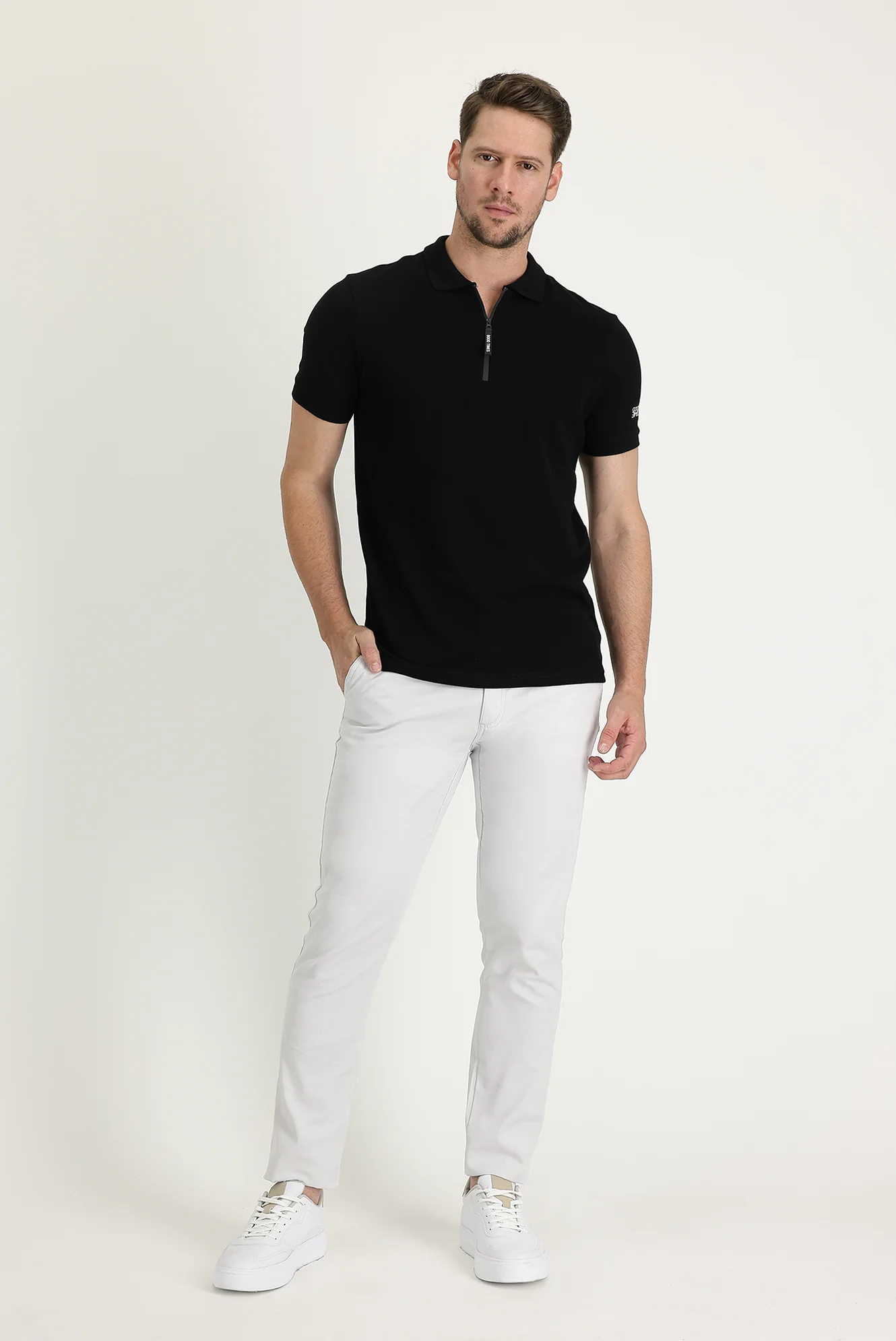 Taş Regular Fit Standart Kesim Desenli Likralı Kanvas / Chino Pantolon