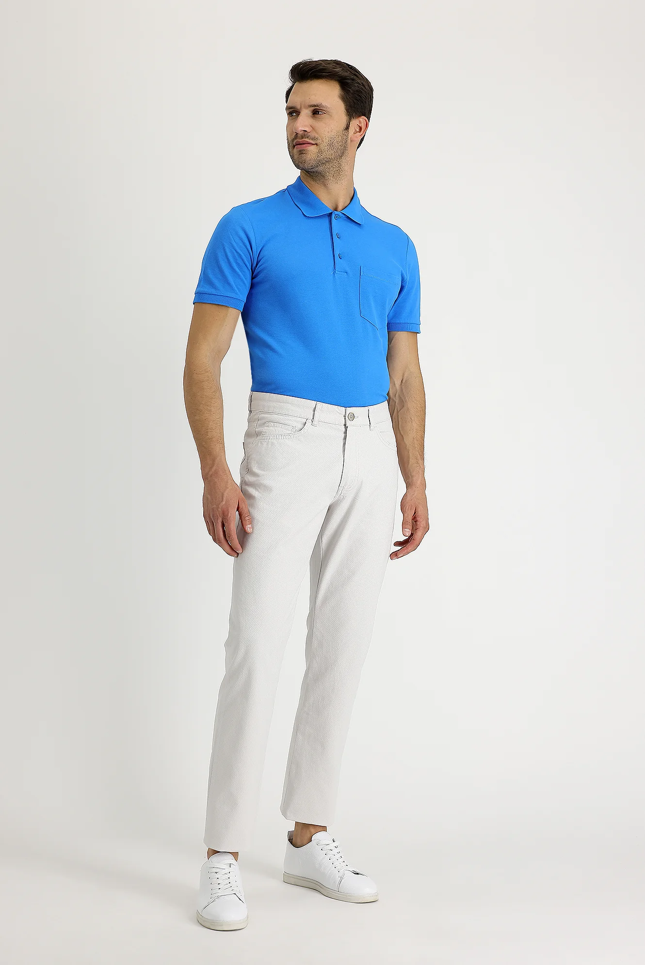 Taş Regular Fit Standart Kesim Desenli Likralı Kanvas / Chino Pantolon