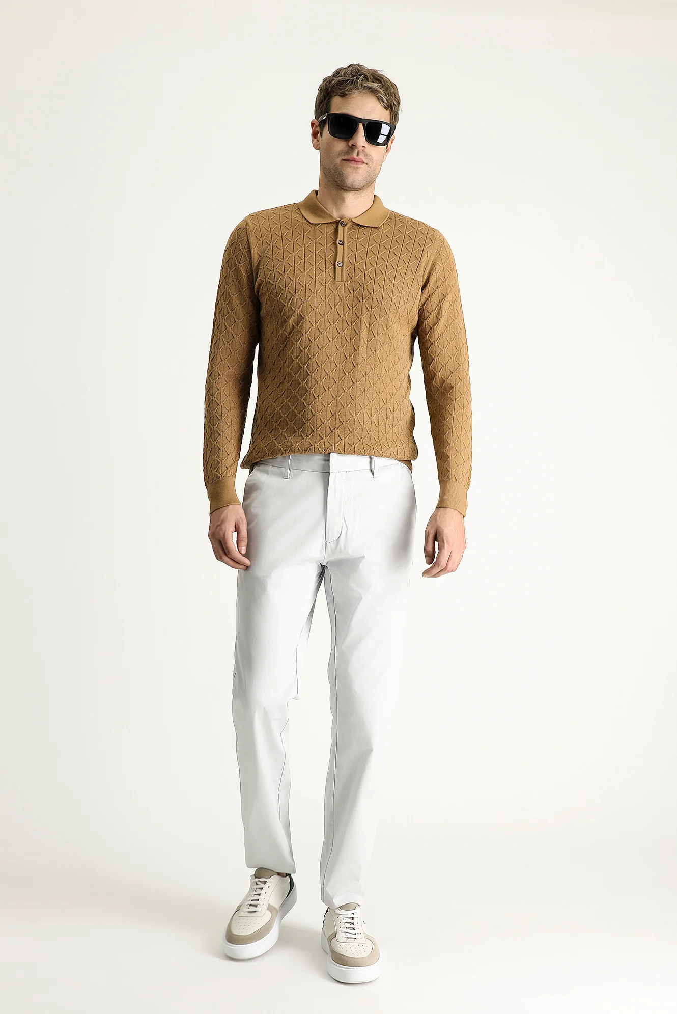 Taş Regular Fit Standart Kesim Likralı Saten Kanvas / Chino Pantolon - Image 2