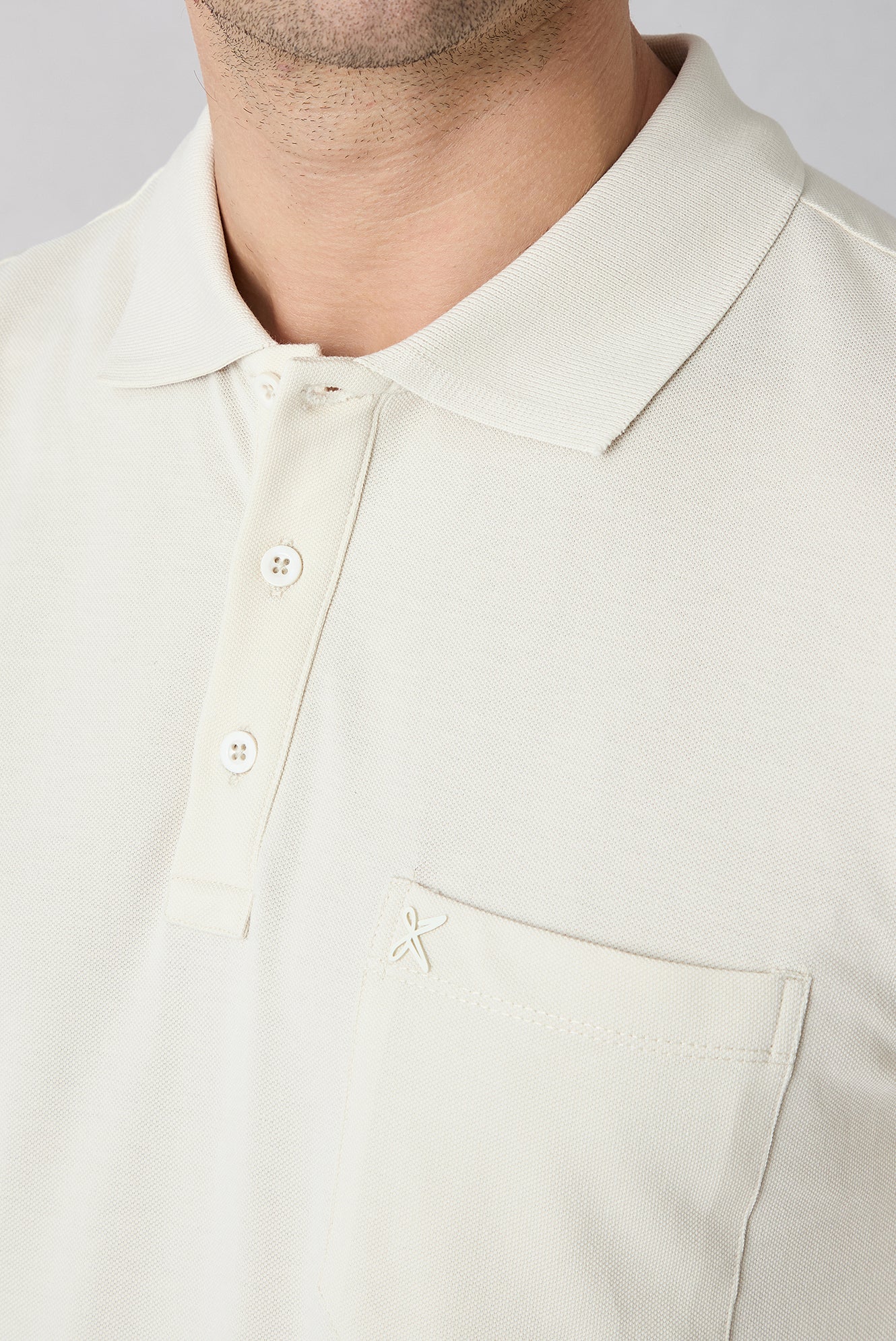 Taş Regular Fit Pamuk Nakışlı Cepli Kıvrılmaz Polo Yaka Tişört - Image 3