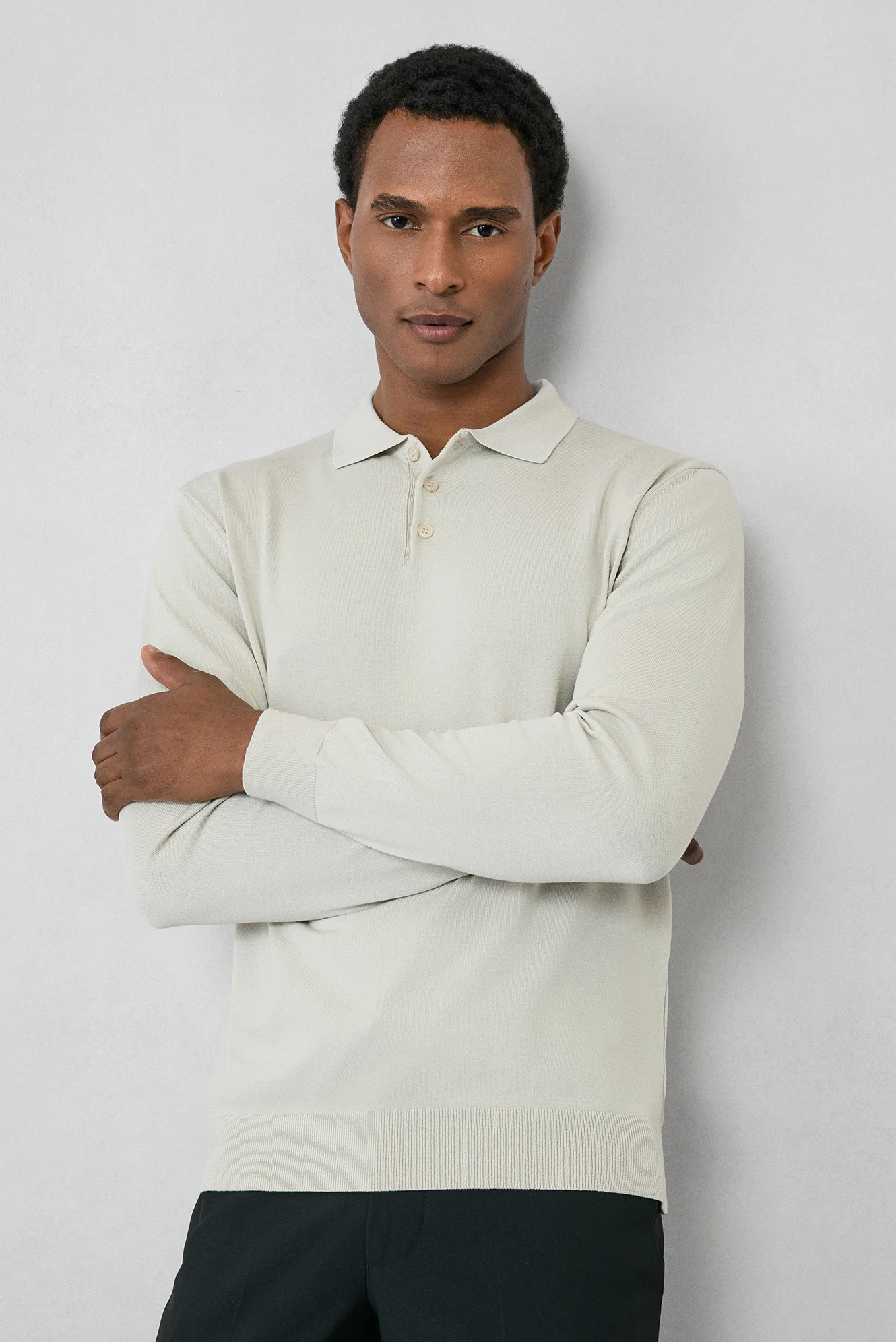 Taş Regular Fit Düğmeli Polo Yaka Triko Kazak