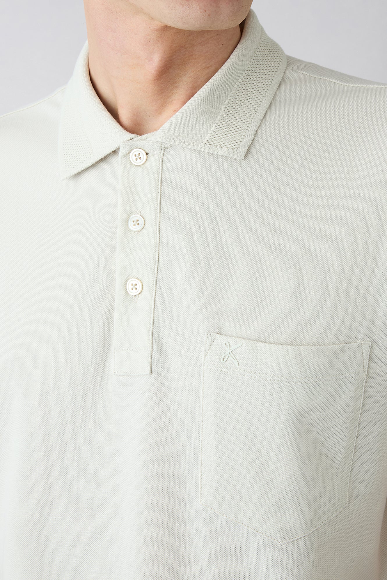 Taş Kıvrılmaz Polo Yaka Regular Fit Cepli Ribana Detaylı Pamuk Tişört - Image 3