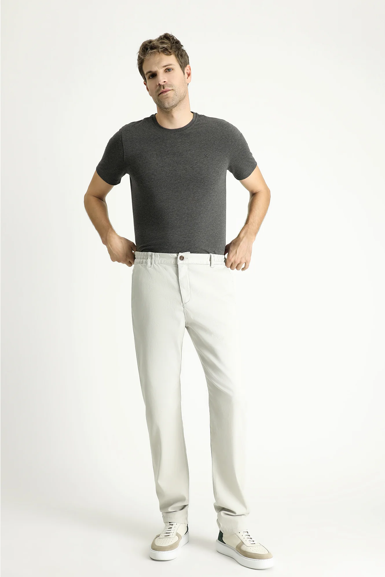 Taş Relaxed Fit Rahat Kesim Beli Lastikli Likralı Pantolon - Image 2