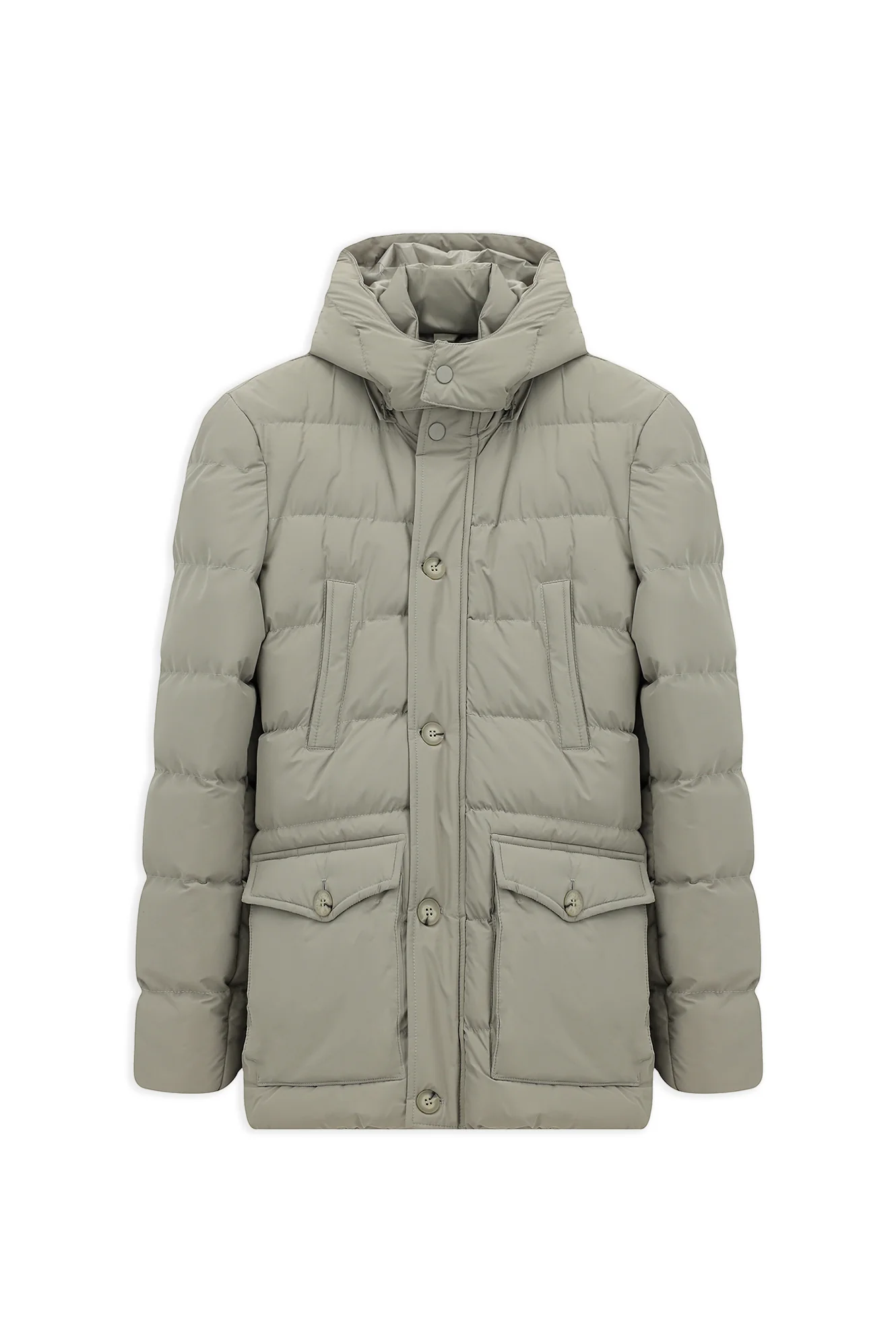 Taş Slim Fit Dar Kesim Kapüşonlu Cepli Rüzgar Geçirmez Spor Şişme Mont